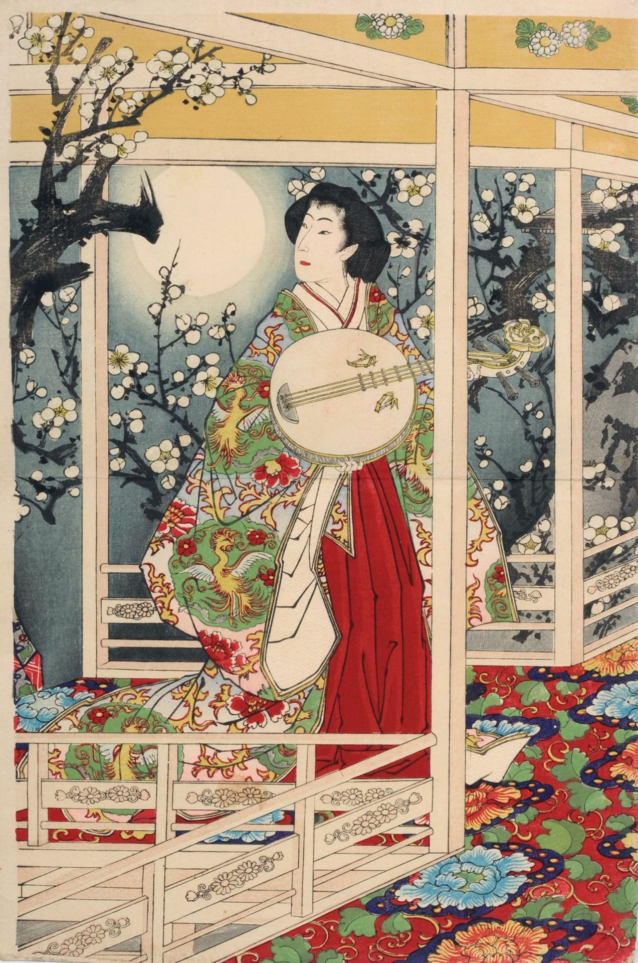 Toyohara Chikanobu "Moon in the Plum Garden". Um 1884. - Bild 3 aus 4