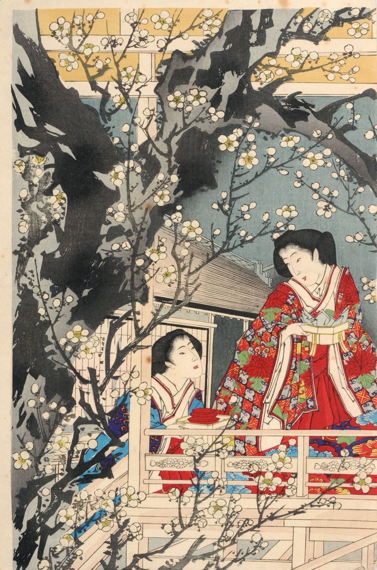 Toyohara Chikanobu "Moon in the Plum Garden". Um 1884. - Image 2 of 4