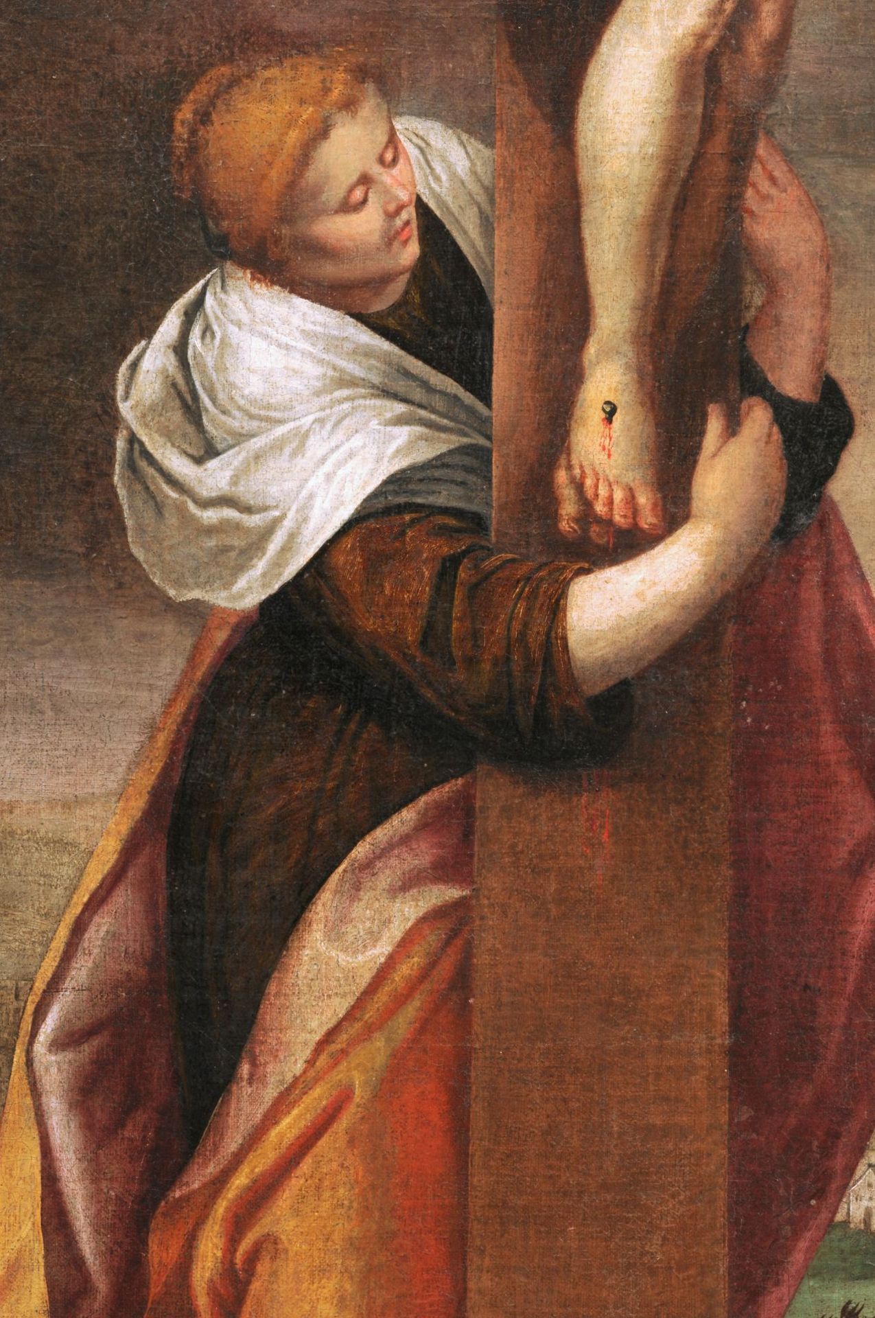 Jacopo Negretti, gen. Palma il Giovane (Nachfolge), Maria Magdalena unter dem Kreuz. Frühes 17. Jh. - Image 3 of 4