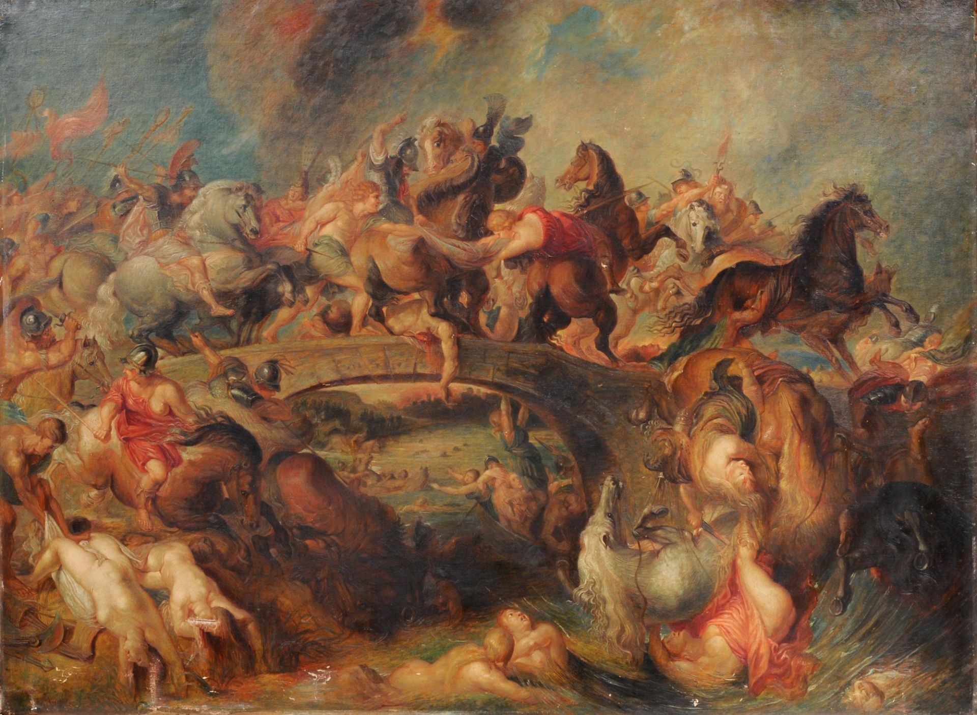 Peter Paul Rubens (Kopie nach) "Amazonenschlacht". Kopie von J. Andres. Spätes 19. Jh.