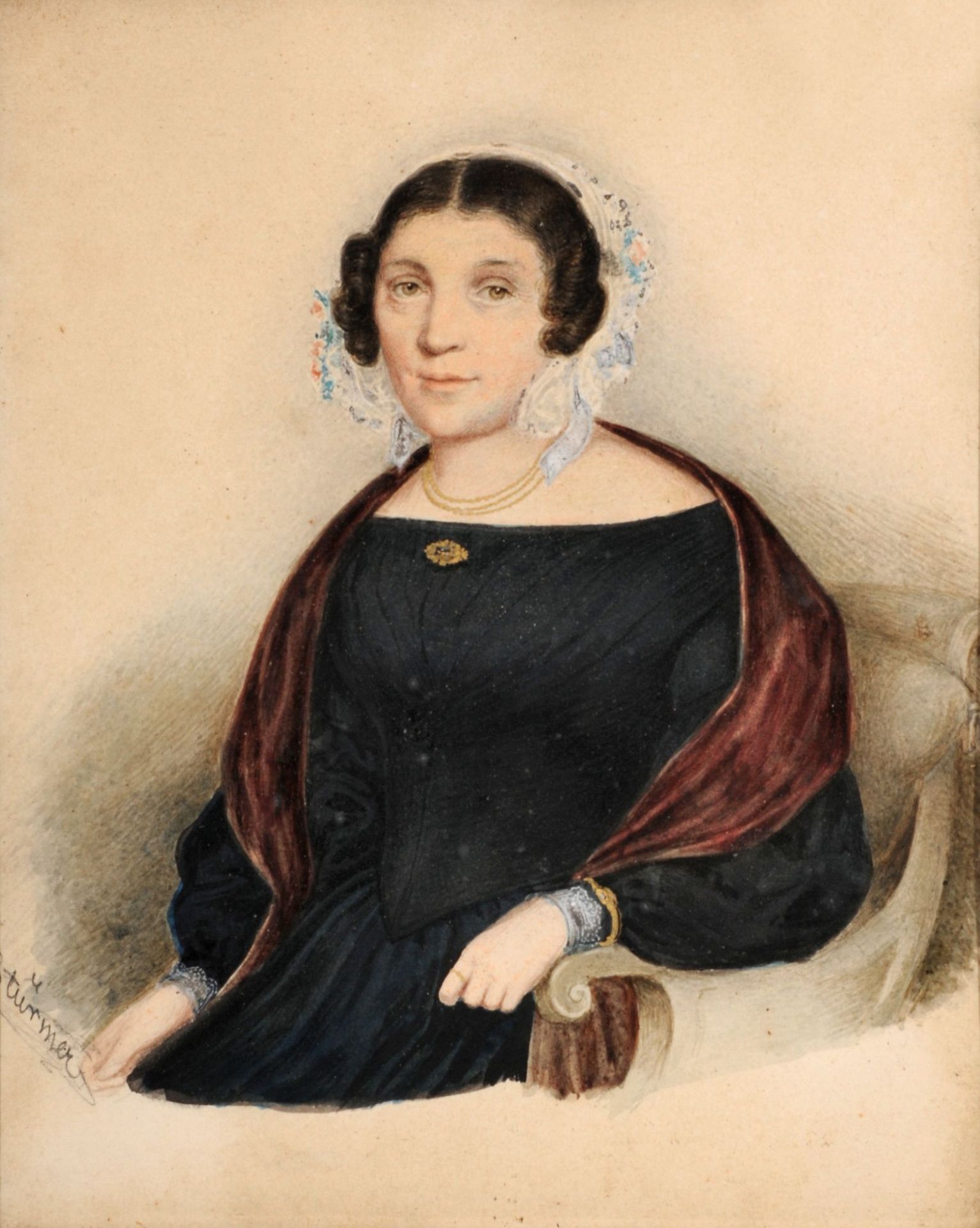 Carl Stürmer "Johann Heinrich Oeckler" / "Christiane Karline Oeckler". 1849. - Image 2 of 4