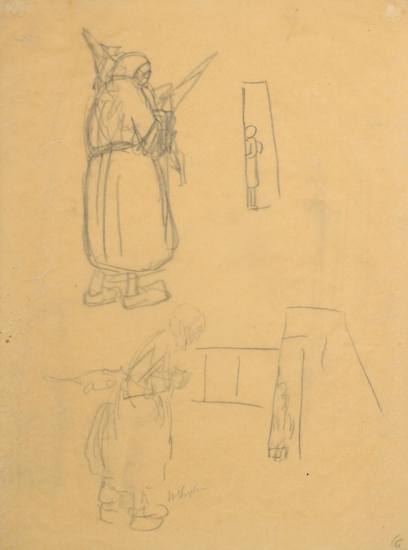 Heinrich Vogeler, Zwei Studienblätter zu "Weihnachten". Wohl 1912. - Image 2 of 2