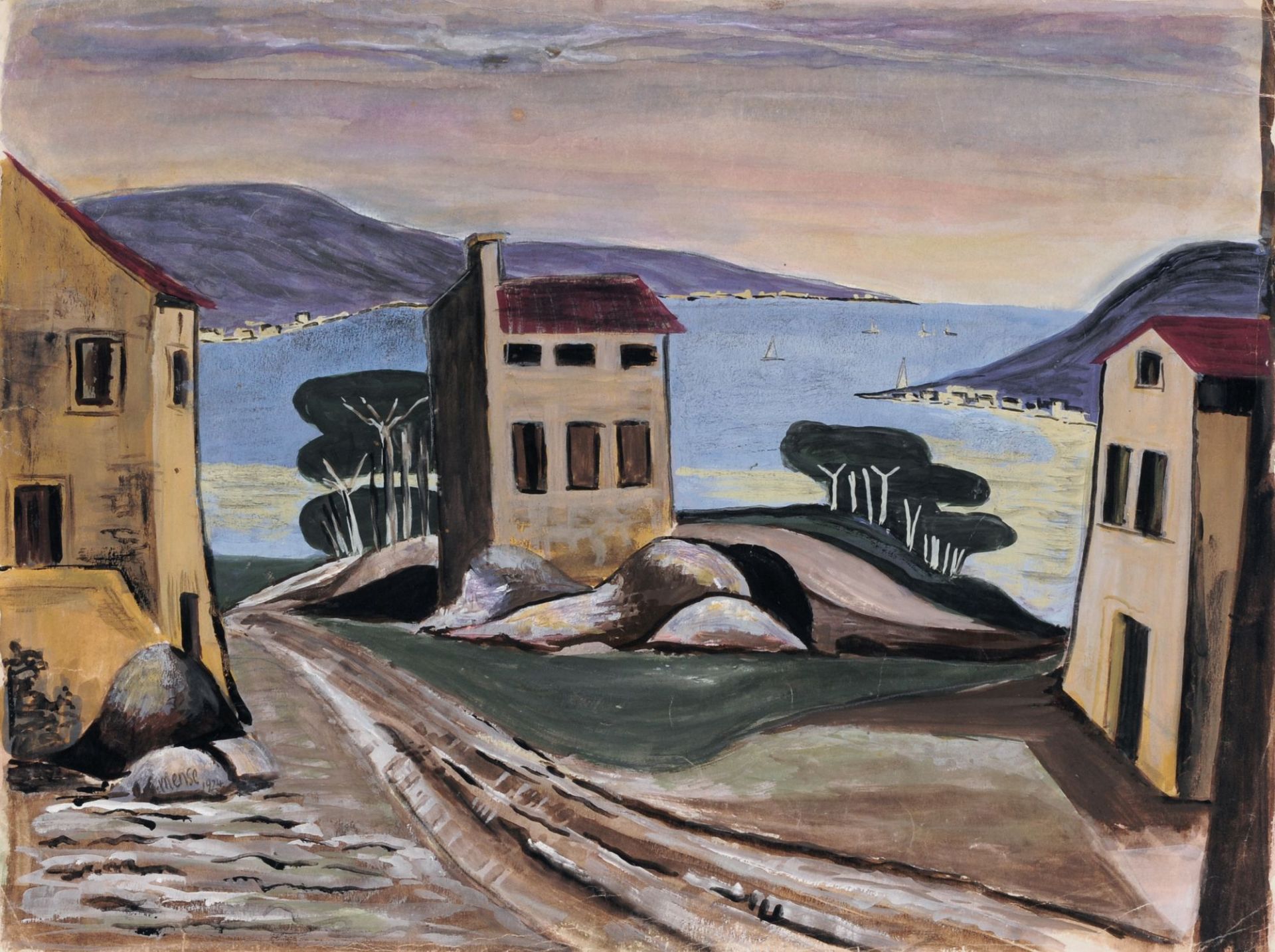 Carlo Mense, Italienische Küstenlandschaft. 1924.