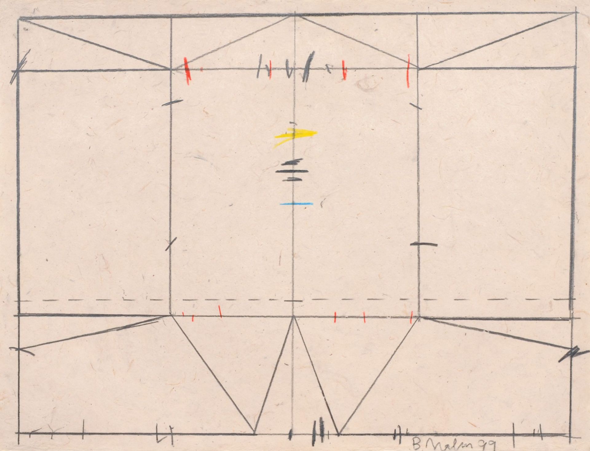 Bernd Hahn, Architektonische Komposition horizontal. 1999.