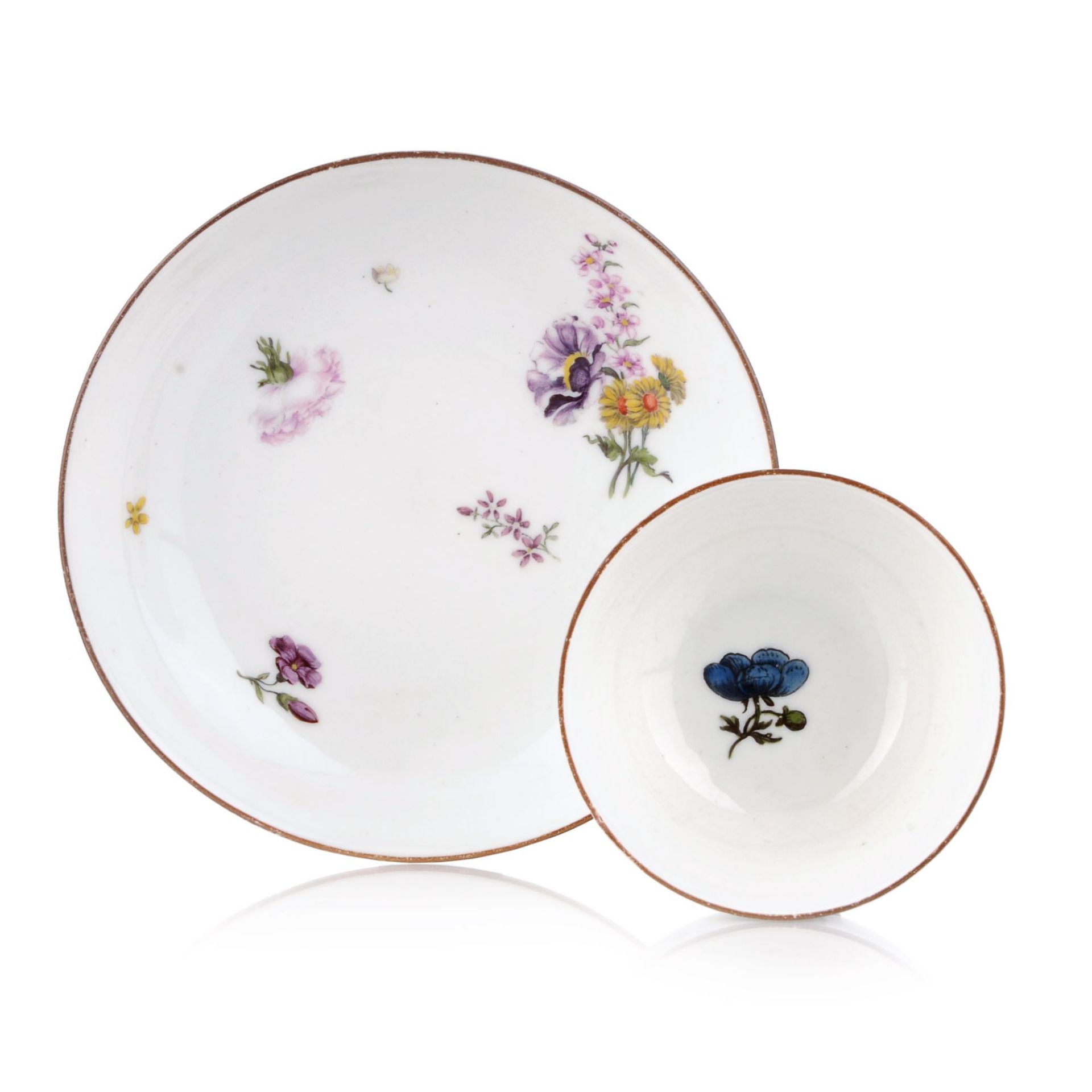 Koppchen und Unterschale mit Blumendekor. Meissen. Um 1750. - Image 2 of 2