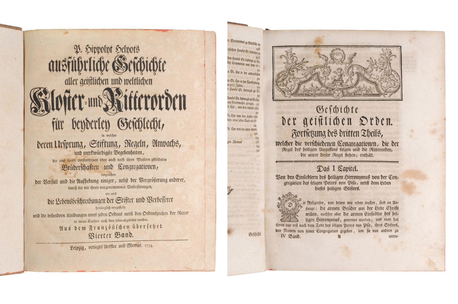 Pierre Hippolyt Hélyot "Ausführliche Geschichte Allergeistlichen und weltlichen Ritterorden". 1... - Image 8 of 18