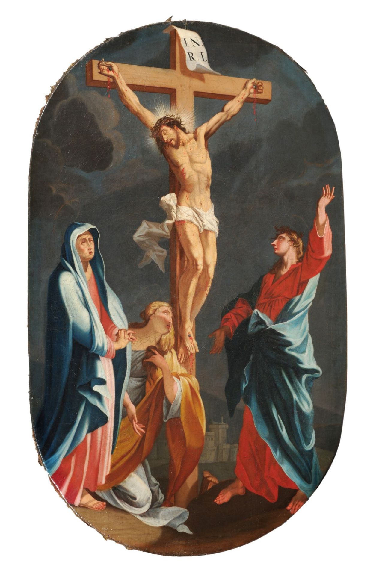 Süddeutscher Maler (?), Kreuzigung Christi. 1. H. 18. Jh. - Image 2 of 3