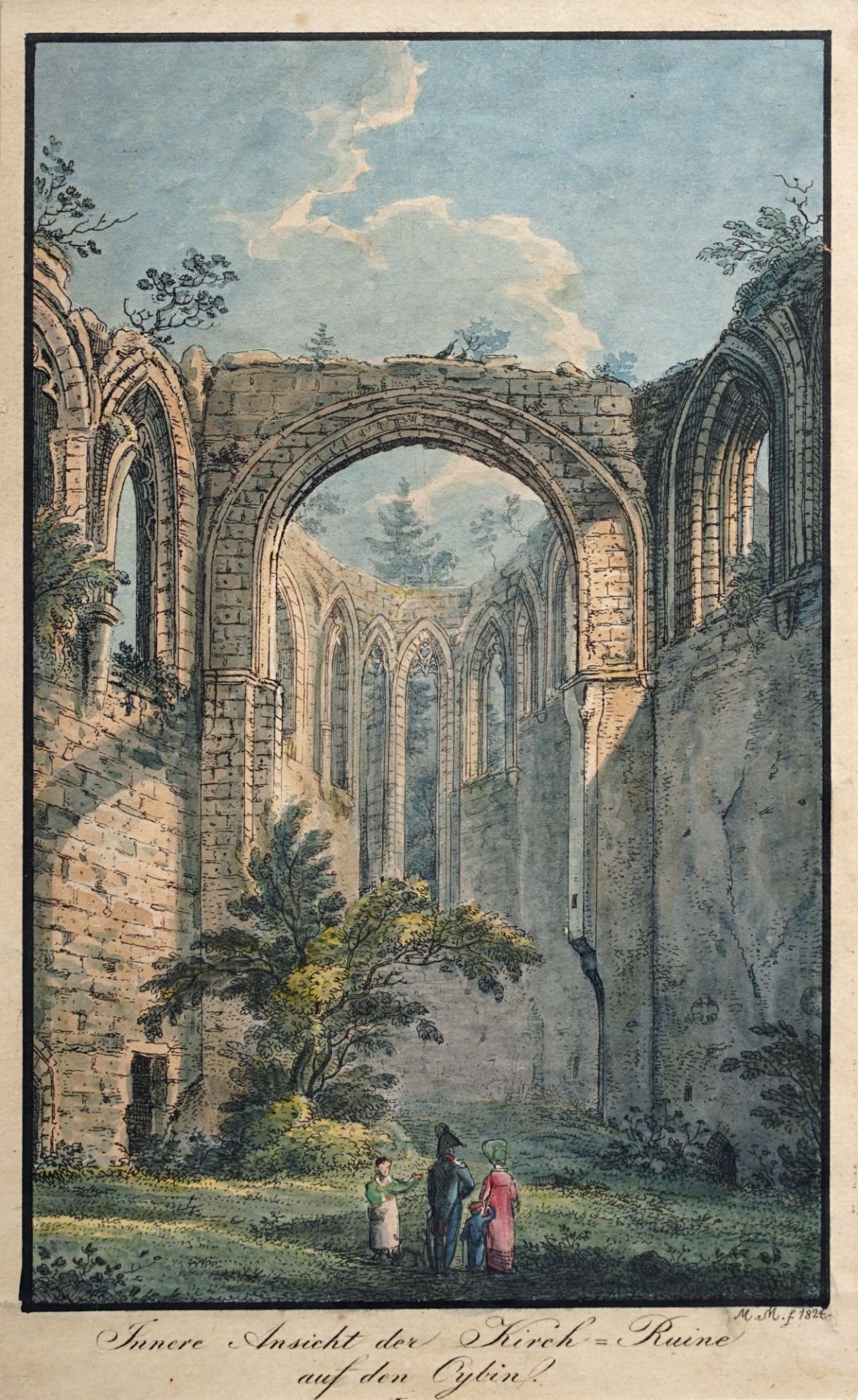 Karl Friedrich Moritz Müller "Innere Ansicht der Kirch=Ruine auf dem Oybin" 1824.