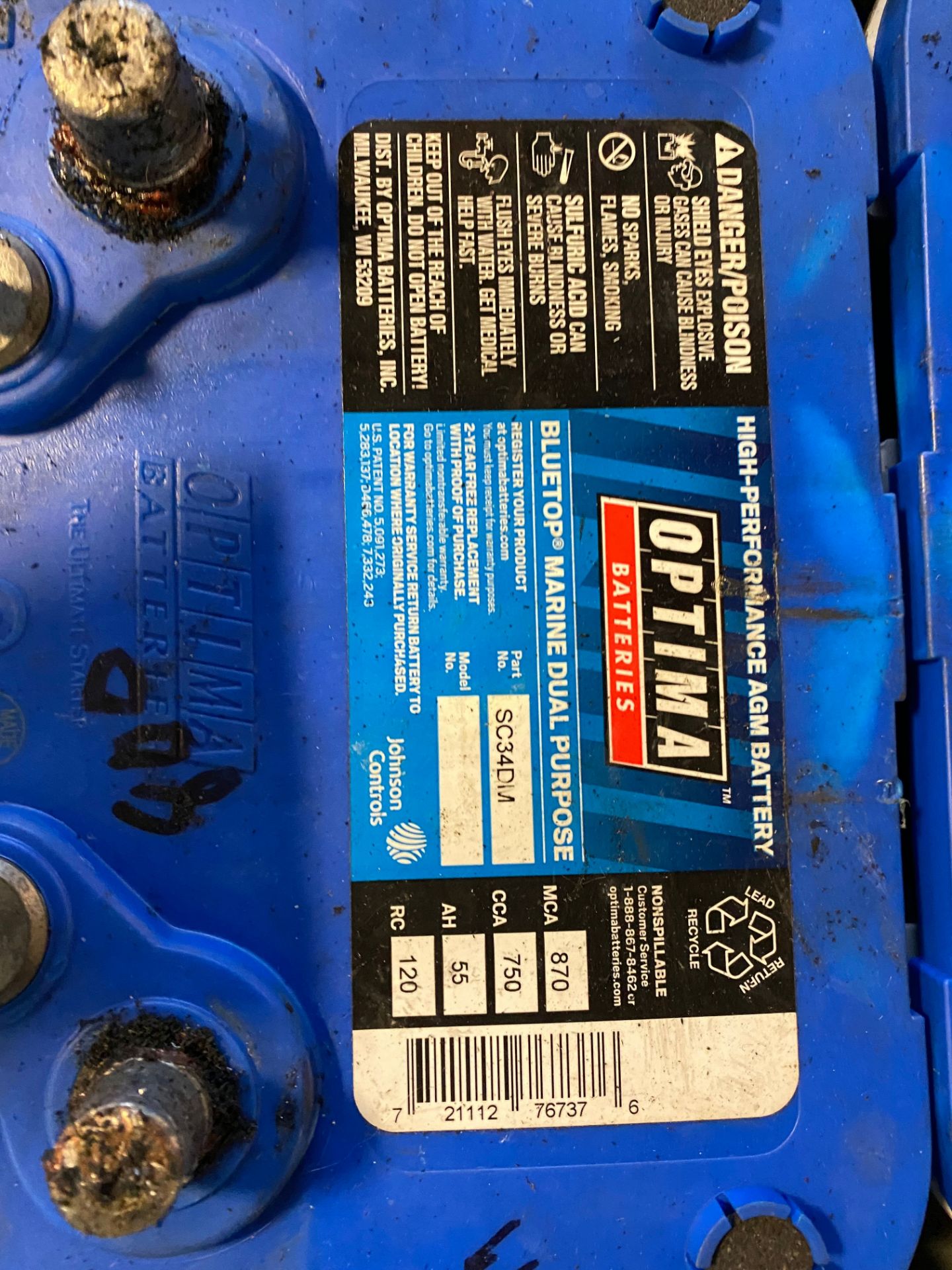 (10) Optima Blue Batteries, Part No. SC34DM - Image 4 of 4