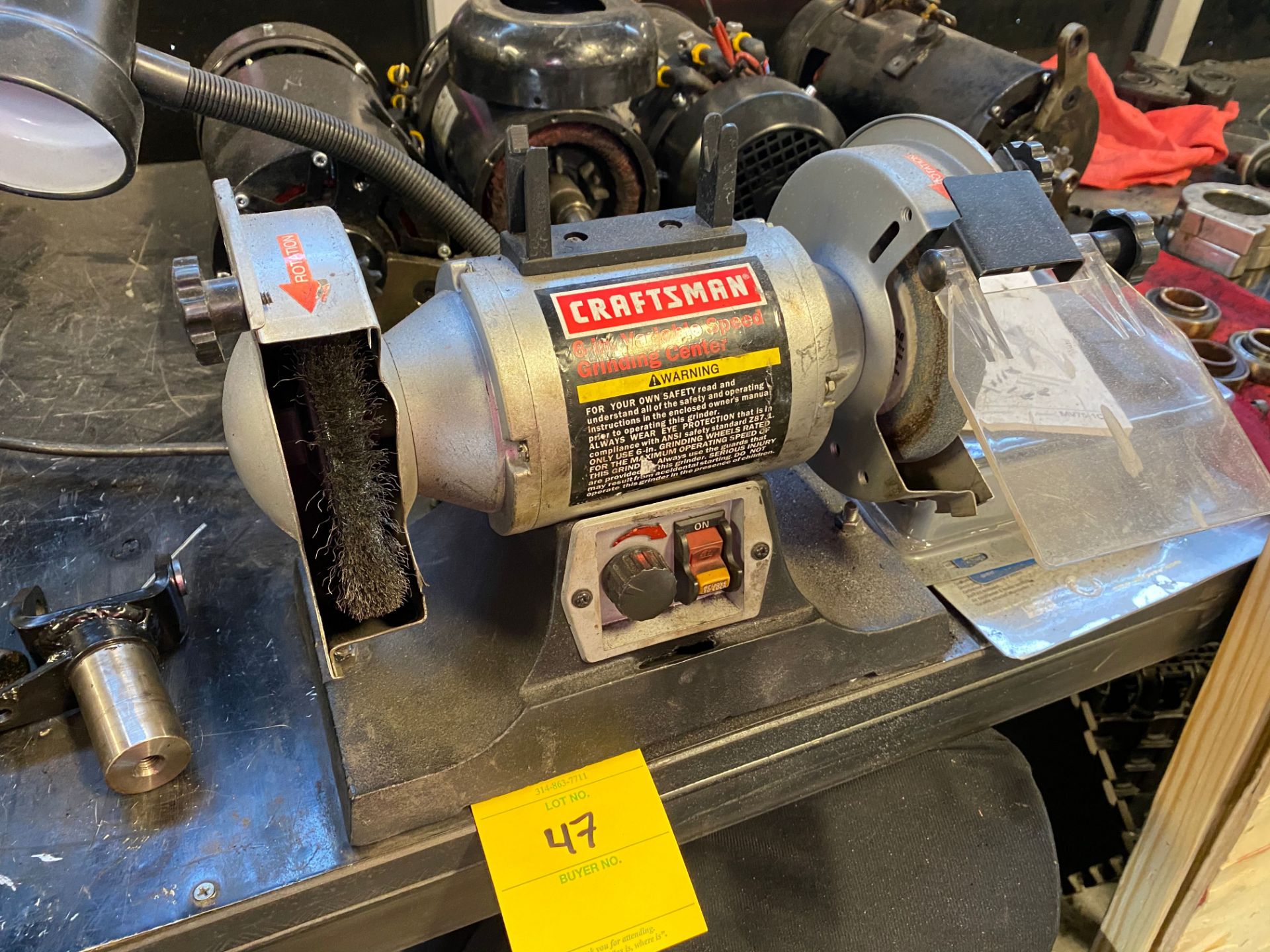 Craftsman 6 inch Variable Speed Grinder, Model #351.211540, S/N #051100396