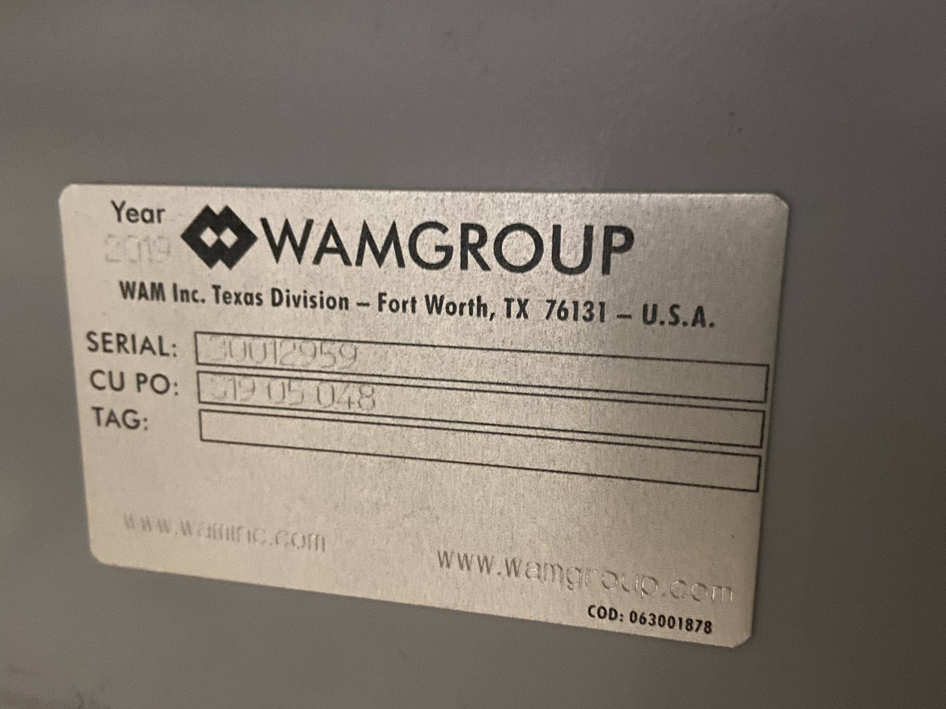 NEW Wamgroup Screw Auger, Serial# 30012959, CU PO# 31905048, Rigging/ Loading Fee: $75 - Image 3 of 6