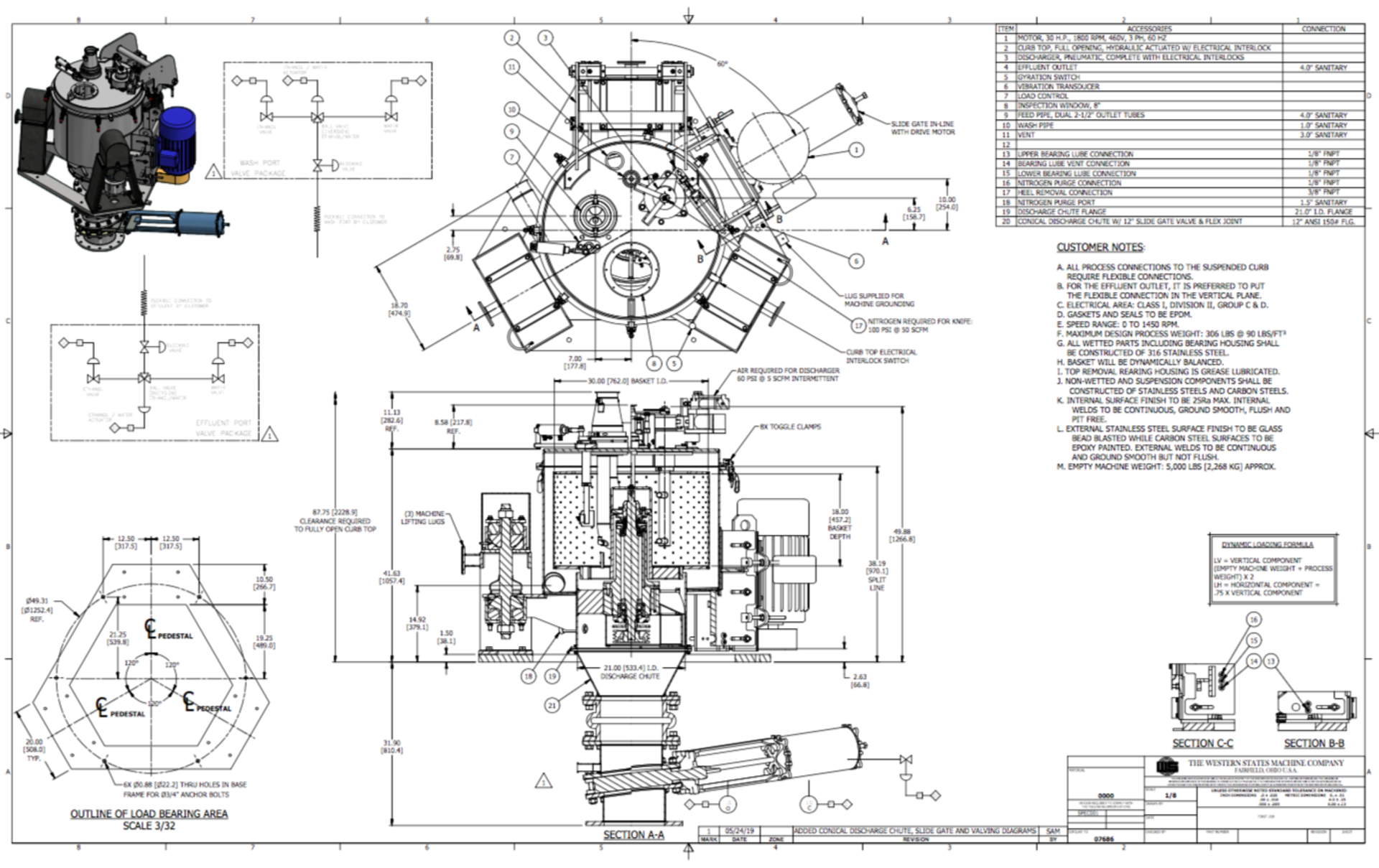 NEW Western States Machine Co. Centrifuge w/ PLC and Gate Valve, Model# Q-120, 30 HP, Year 2019, - Image 3 of 15