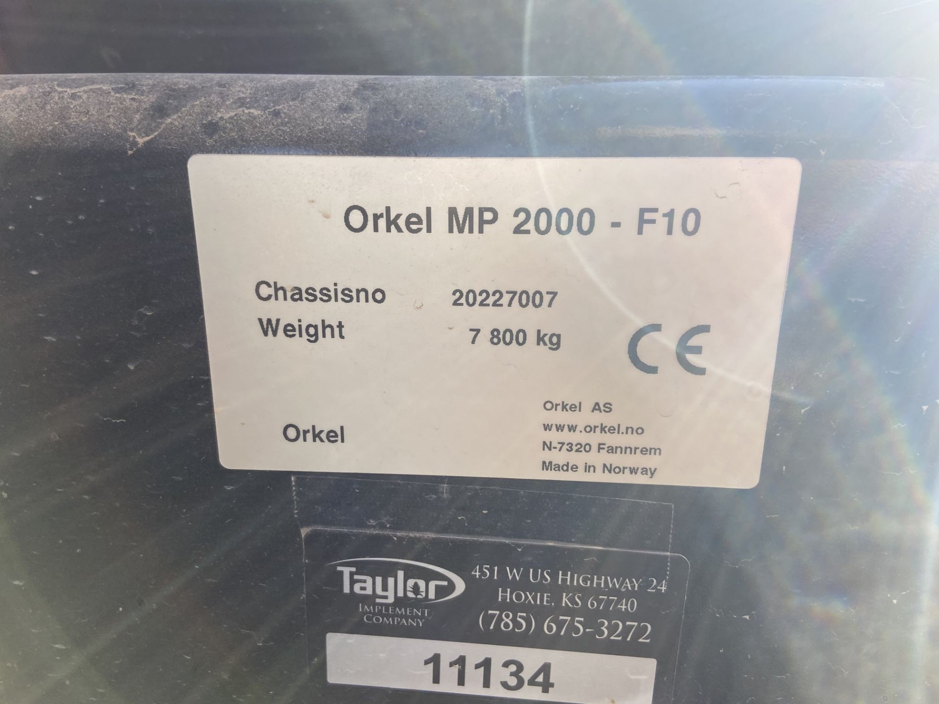 LIKE NEW Orkel MP2000-F10 Round Baler/ Compactor, Serail# 20227007, 17000 lbs baled, Rigging/ - Image 6 of 17