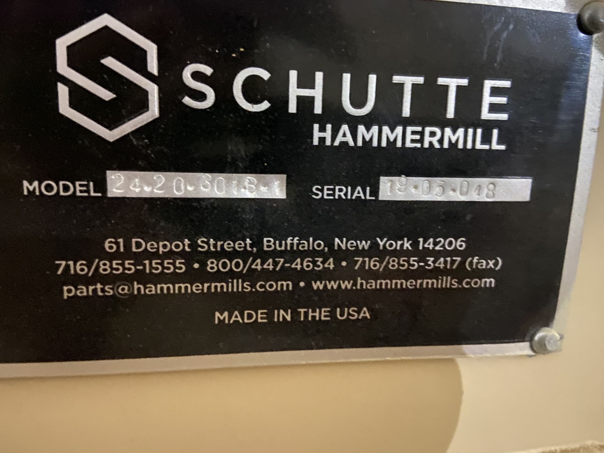 NEW Schutte Hammermill, Model# 24-20-301B-1, Serial# 19-05-048, 50 HP, Rigging/ Loading Fee: $50 - Image 6 of 11