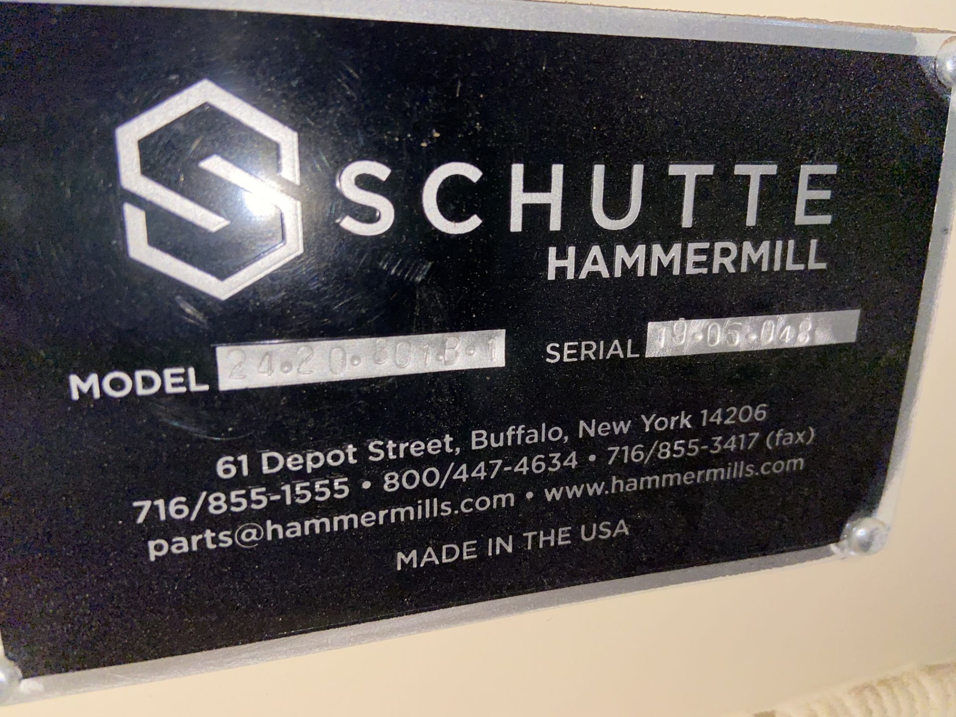 NEW Schutte Hammermill, Model# 24-20-301B-1, Serial# 19-05-048, 50 HP, Rigging/ Loading Fee: $50 - Image 8 of 11