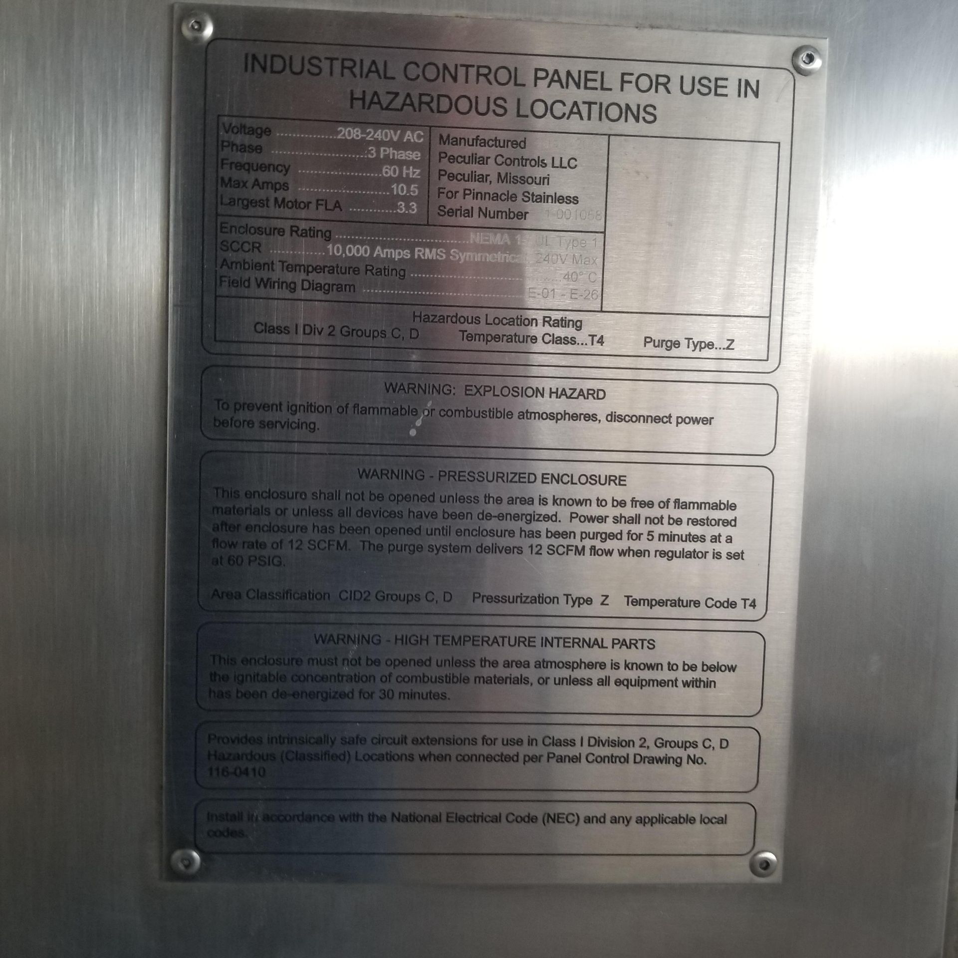 NEW Pinnacle SRS100 Solvent Recovery Skid, 100L/hr Solvent Recovery Rate, 208-240V, 3 Phase, 60Hz - Image 9 of 9