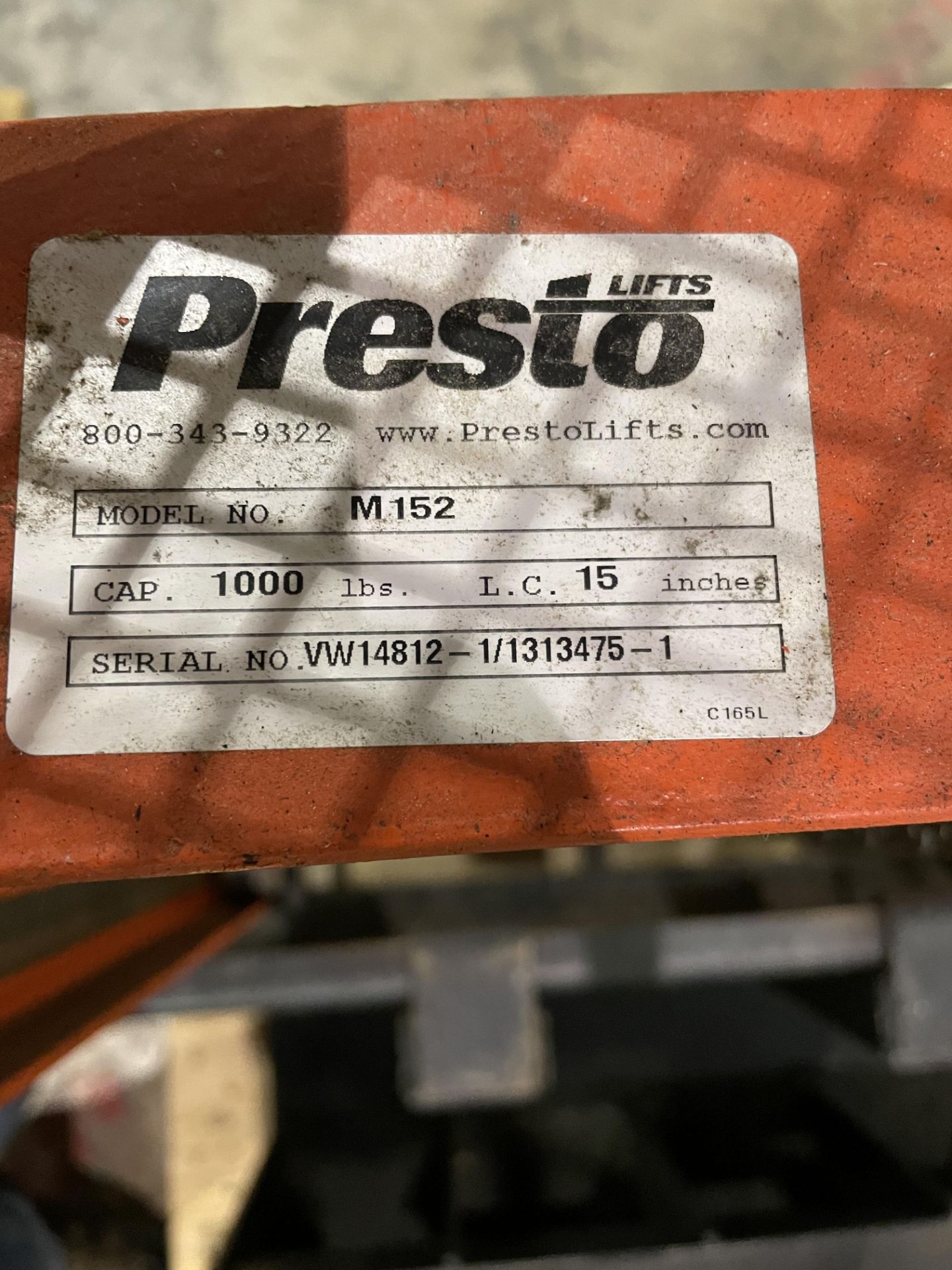 Presto Film Cart Model M252 S/N V62305 Loading/Rigging Fee $35 - Image 2 of 3