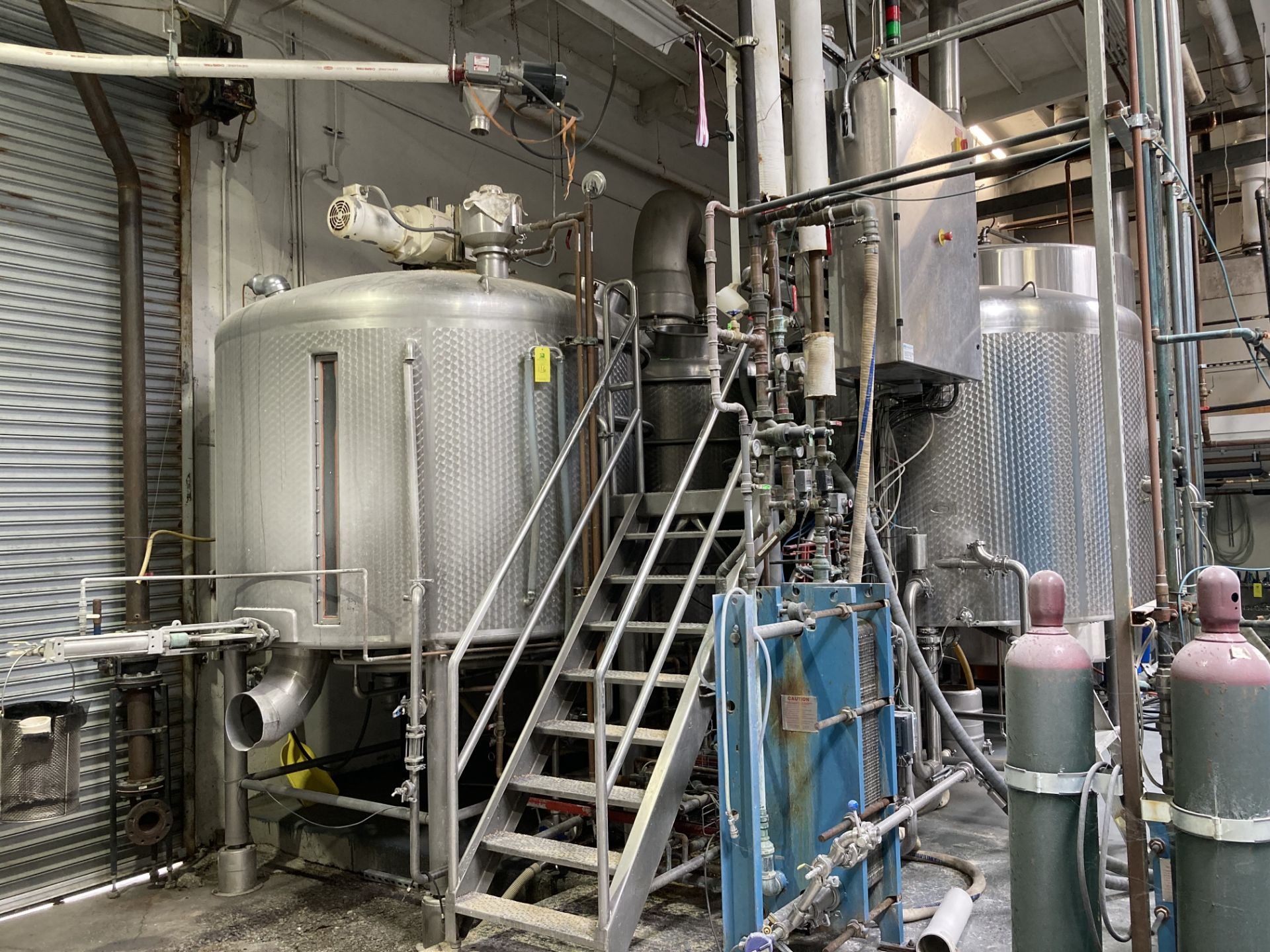 30 BBL Brewhouse, 4 vessels with pumps , plat & frame heat exchange, control panel, VFD and