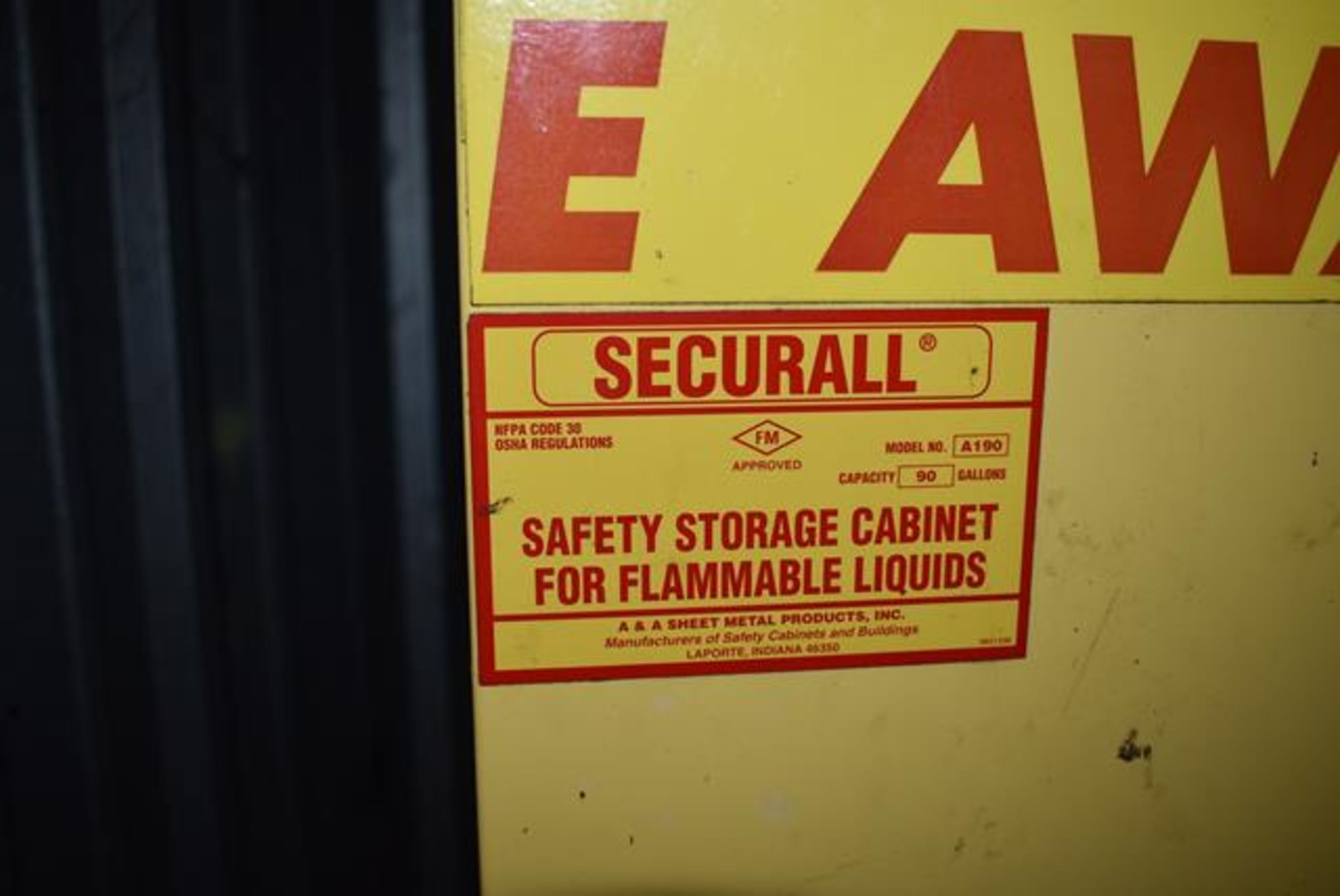 Securall Model #A190 Safety Storage Cabinet