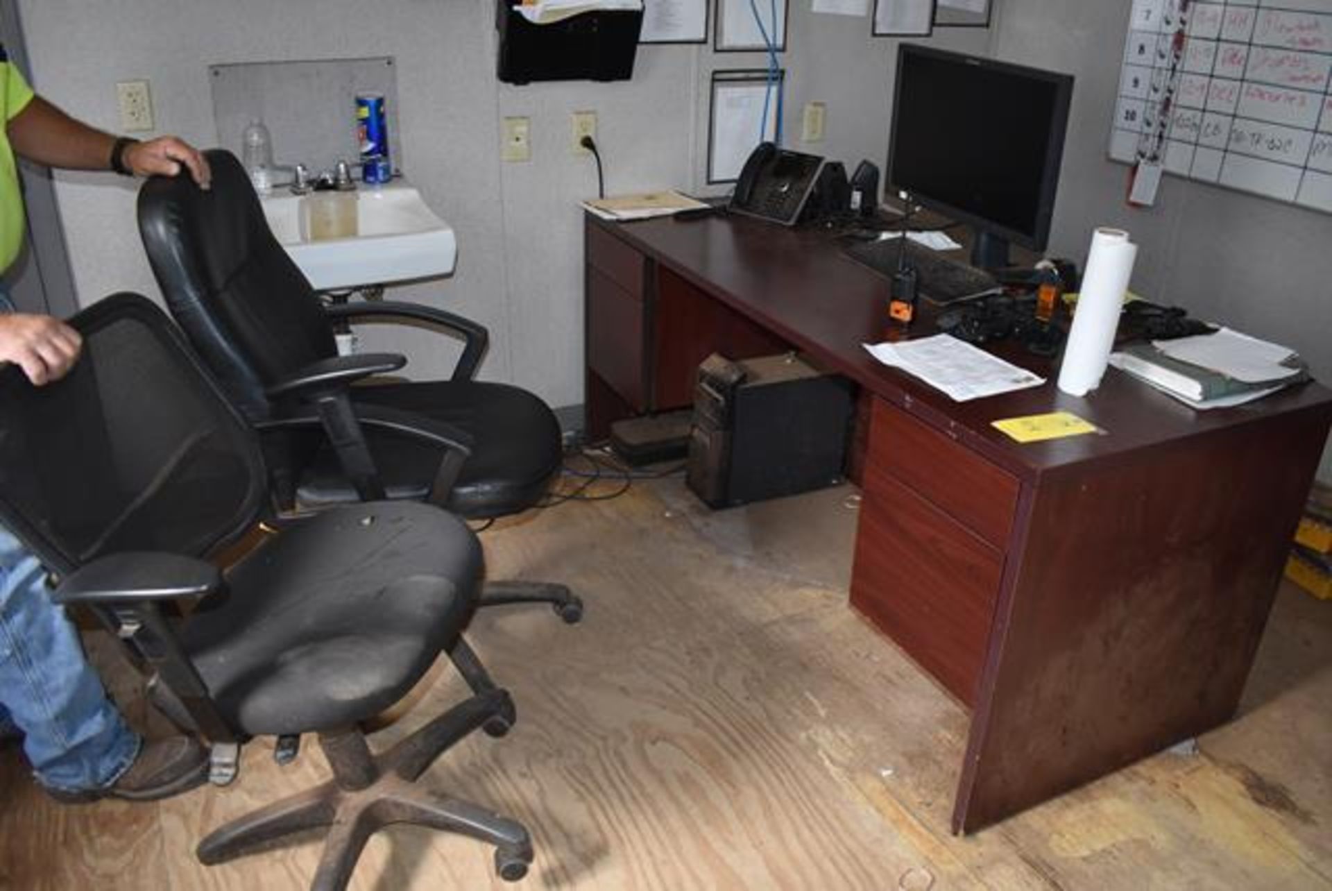 Office Contents - Desk, Microwave, File Cabinets