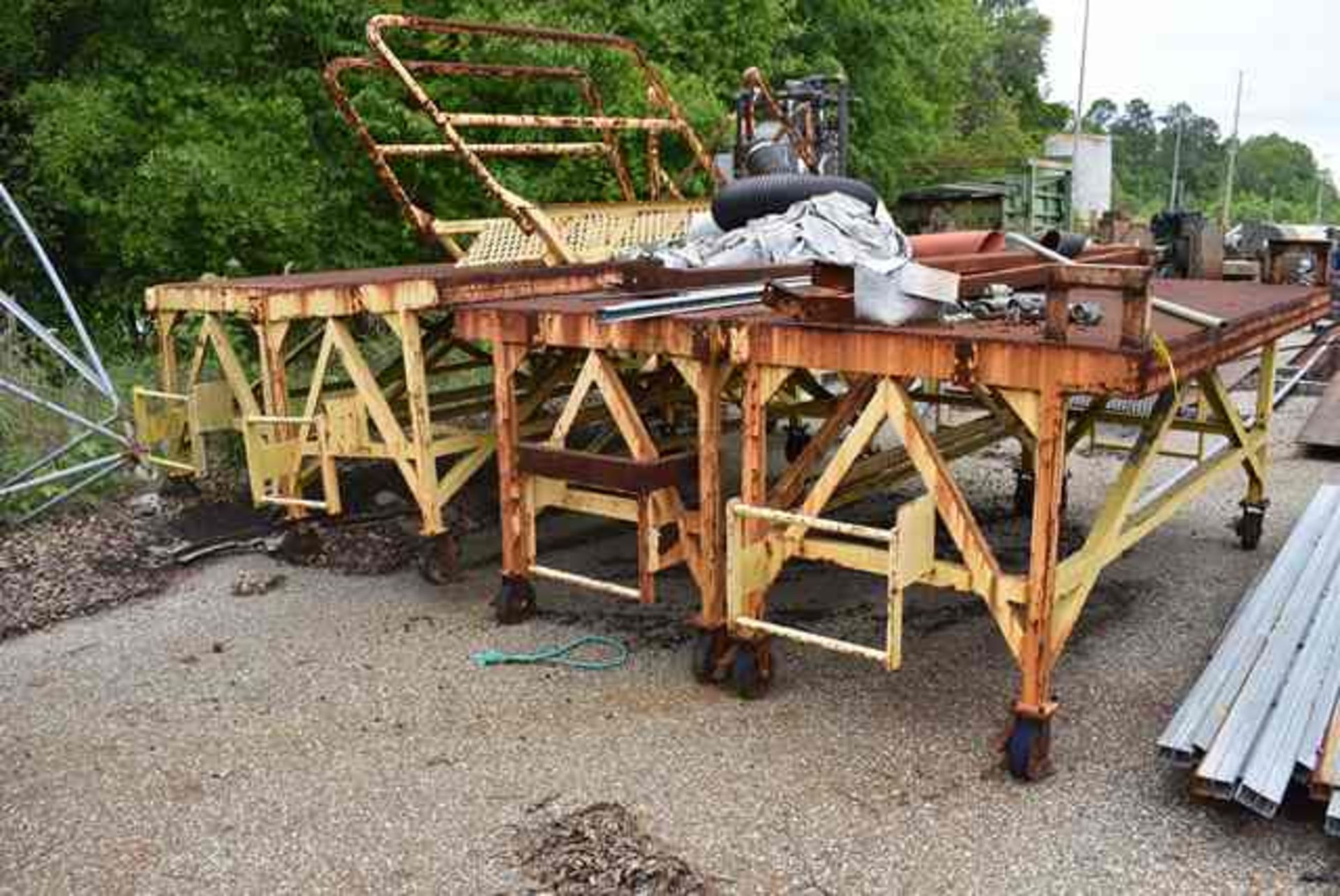 Qty. (4) Steel Welding Tables, 8' Length, Mounted on Casters - Image 2 of 2