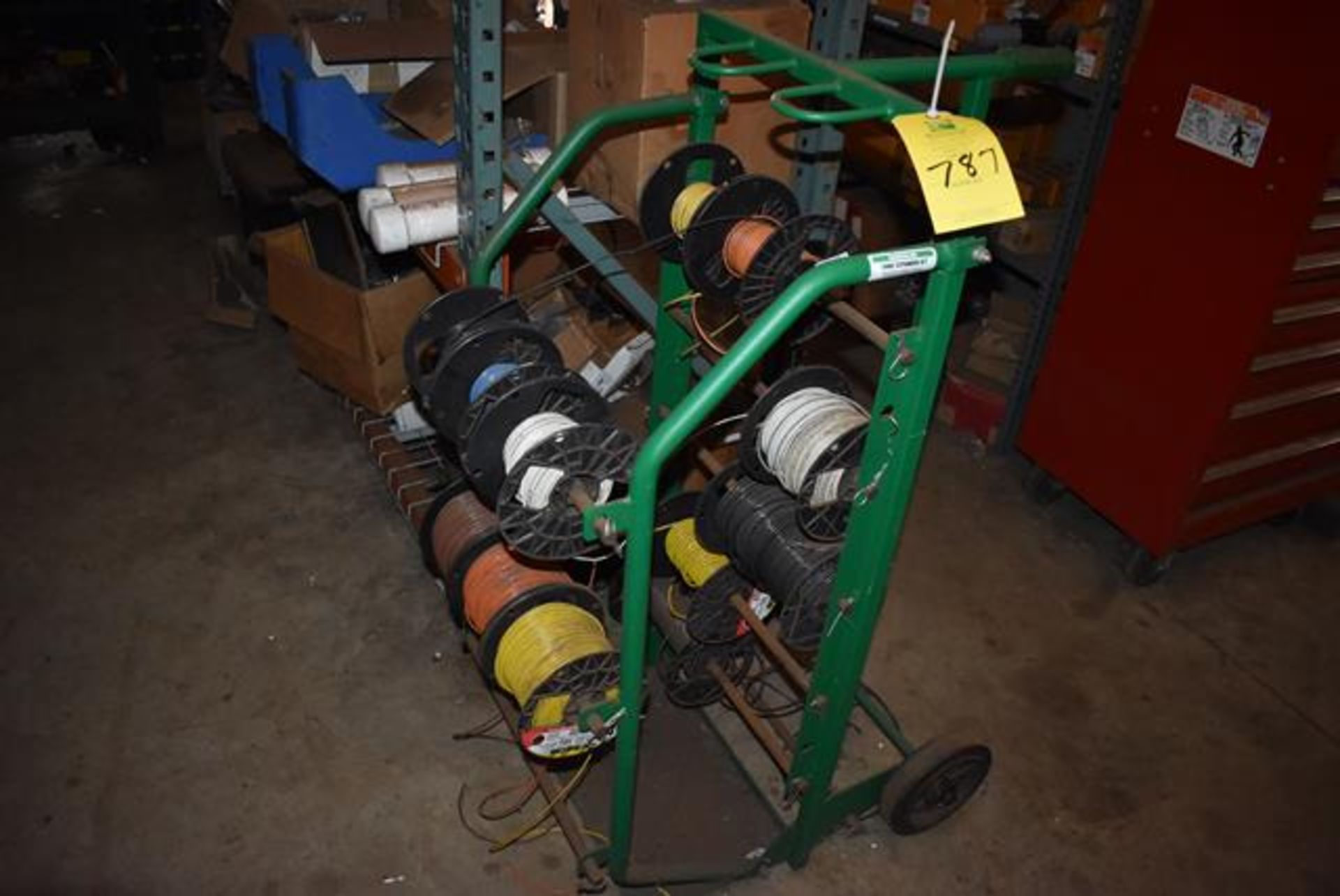 Wire Rack w/Partial Spools Wire