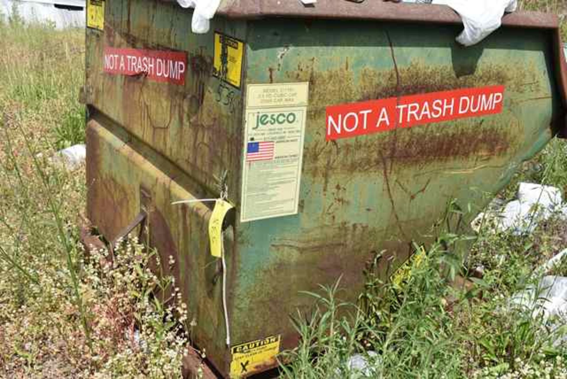 Jesco Model #211761 Self Dumping Hopper, 2 1/2 Yard Capacity