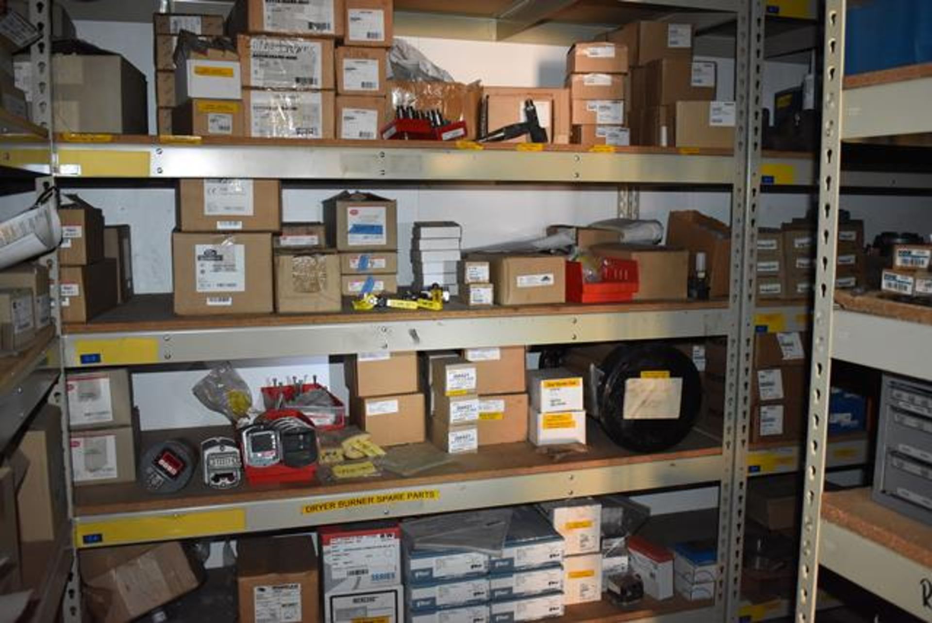 Stores Area Contents - (12) Shelf Sections, Bearings, Burner Parts, Eaton/Allen Bradley Electrical - Image 2 of 7