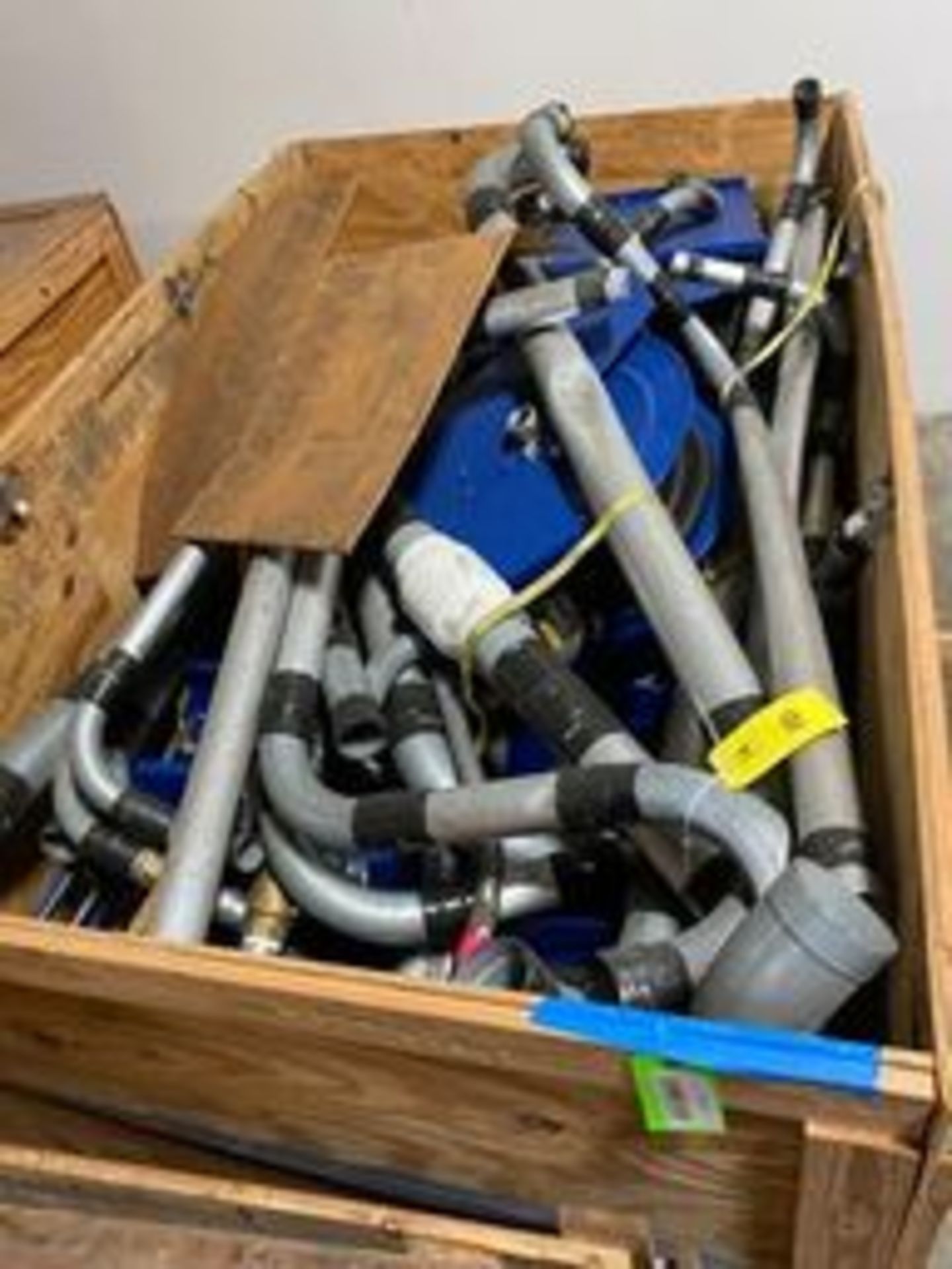 Wood Box of Scrape Metal & Cox Reels Hose Reels Rigging Price: $50