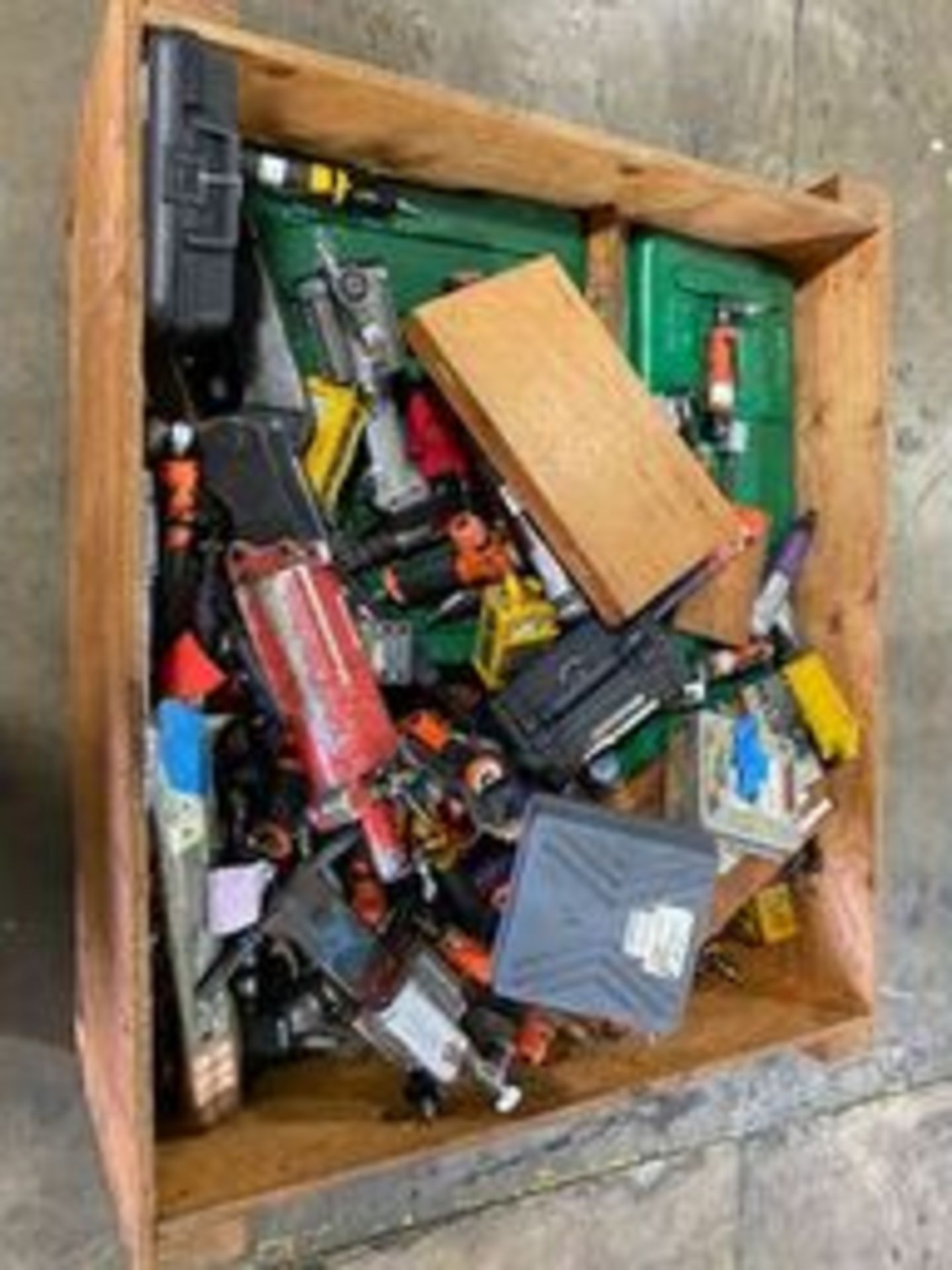 Wood Box of Aro Air Power Tools & Misc. Calibration Equipment Rigging Price: $50 - Image 3 of 3