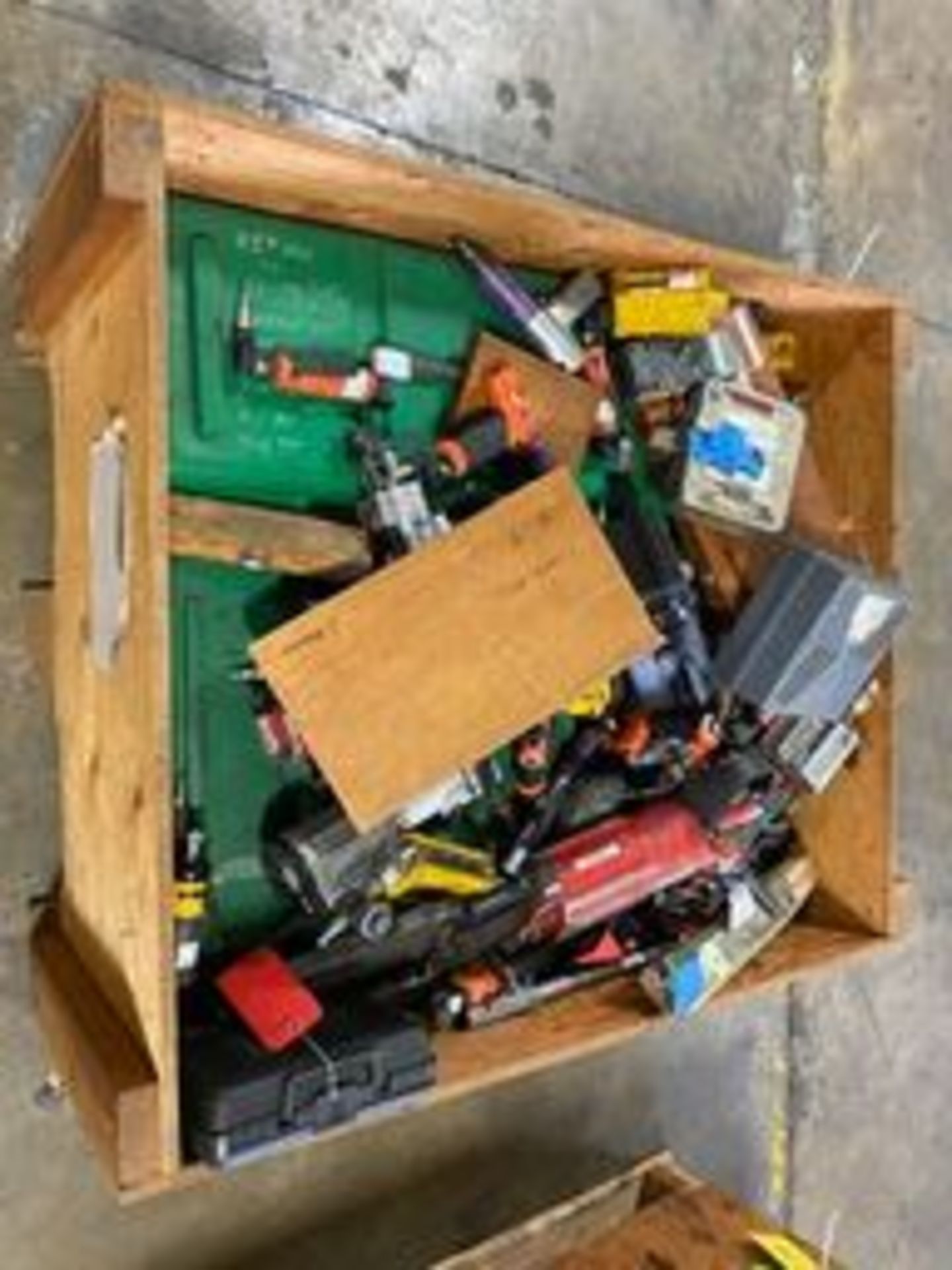 Wood Box of Aro Air Power Tools & Misc. Calibration Equipment Rigging Price: $50 - Image 2 of 3