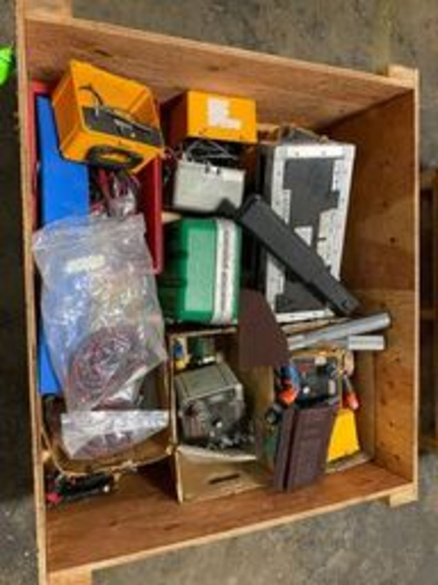 Wood Box of Aro Air Power Tools & Misc. Calibration Units Rigging Price: $50