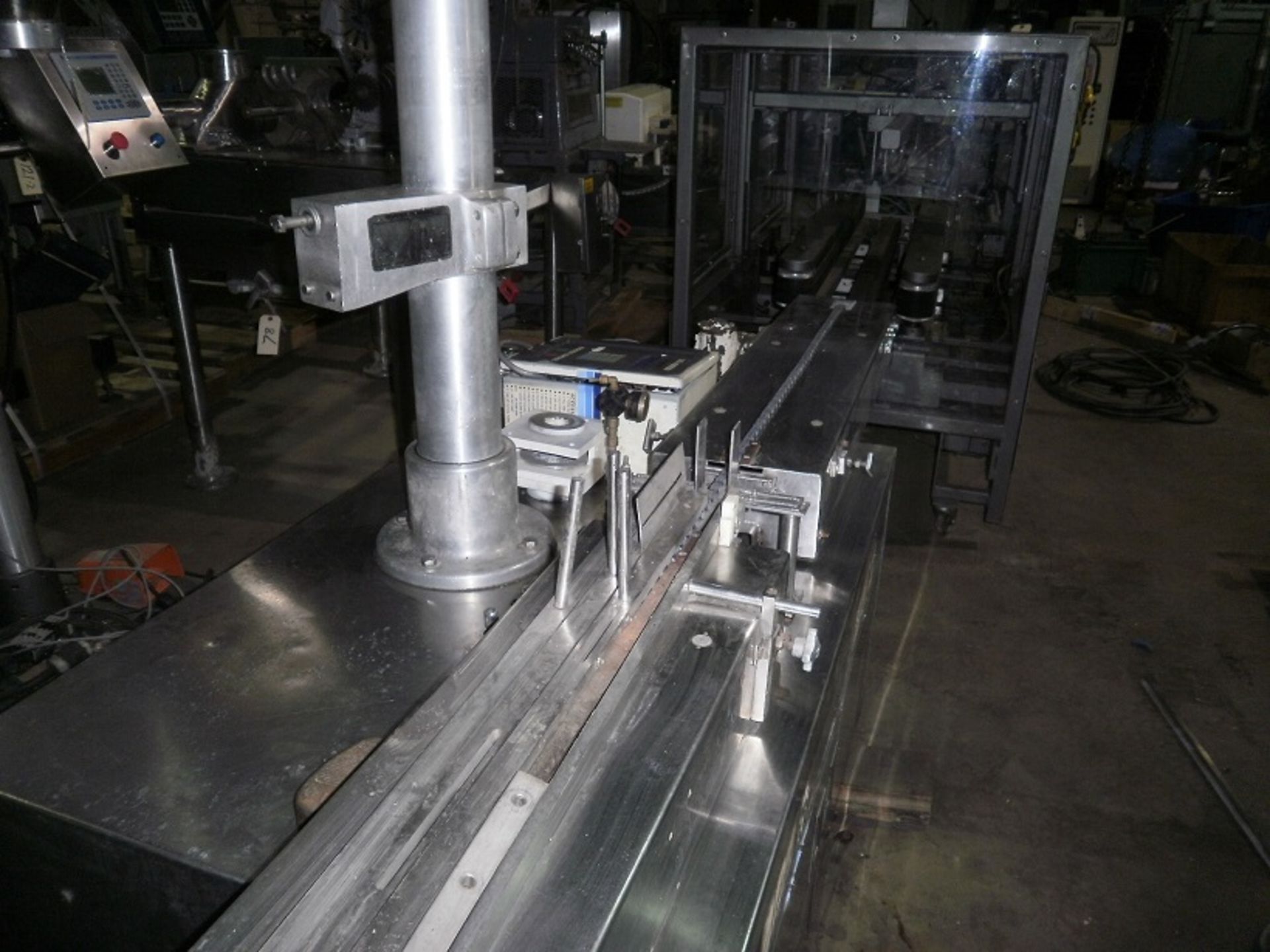 Mateer Auger Filler, with 9 ½” x 96” long SS Auger Conveyor & SS Cabinet (50” long x 32” wide)