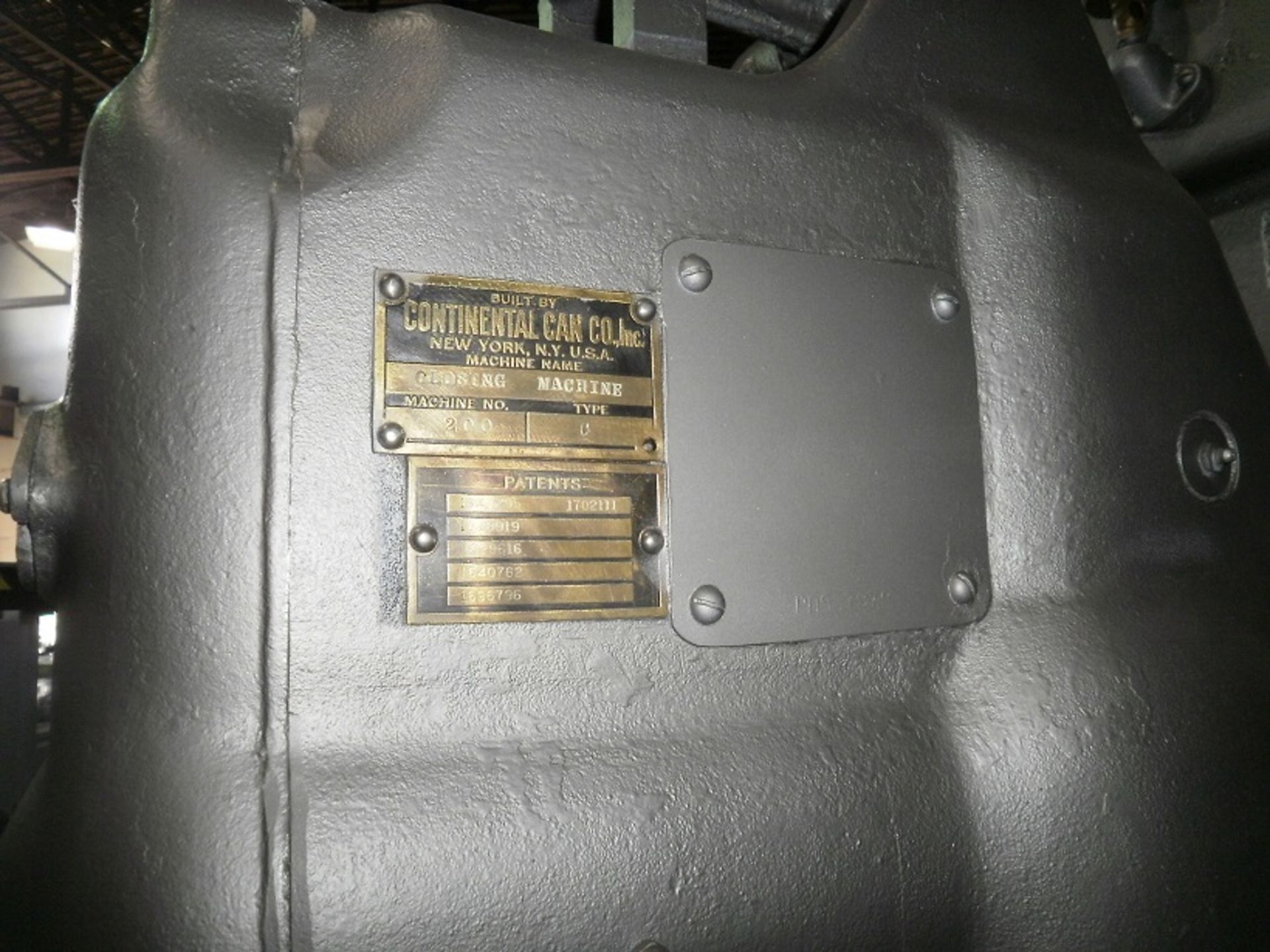 CONTINENTAL CAN COMPANY "PANAMA" MODEL C SINGLE HEAD ATMOSPHERE CAN CLOSING MACHINE, MACHINE #200, S - Image 4 of 5