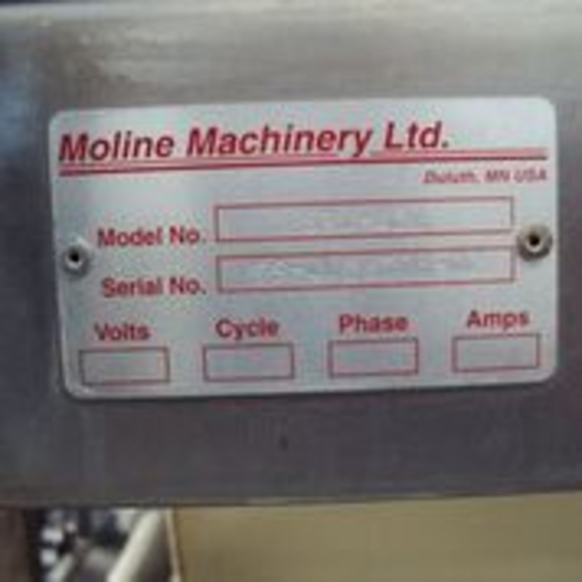 Moline Dough Return, Model: SRU-42L, Serial: 99-U136706-02, Rigging and Loading Fee: $ - Image 5 of 7