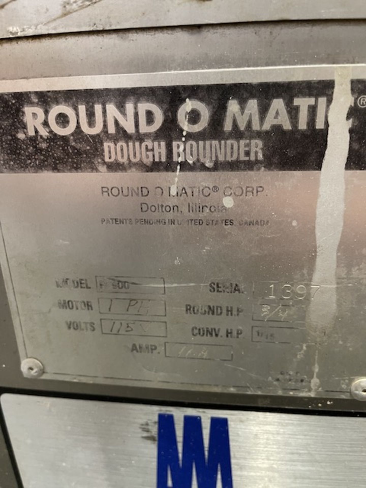 Round O Matic Dough Rounder, Model R900, Serial #1397 Rigging/Loading Fee $50 - Image 3 of 4