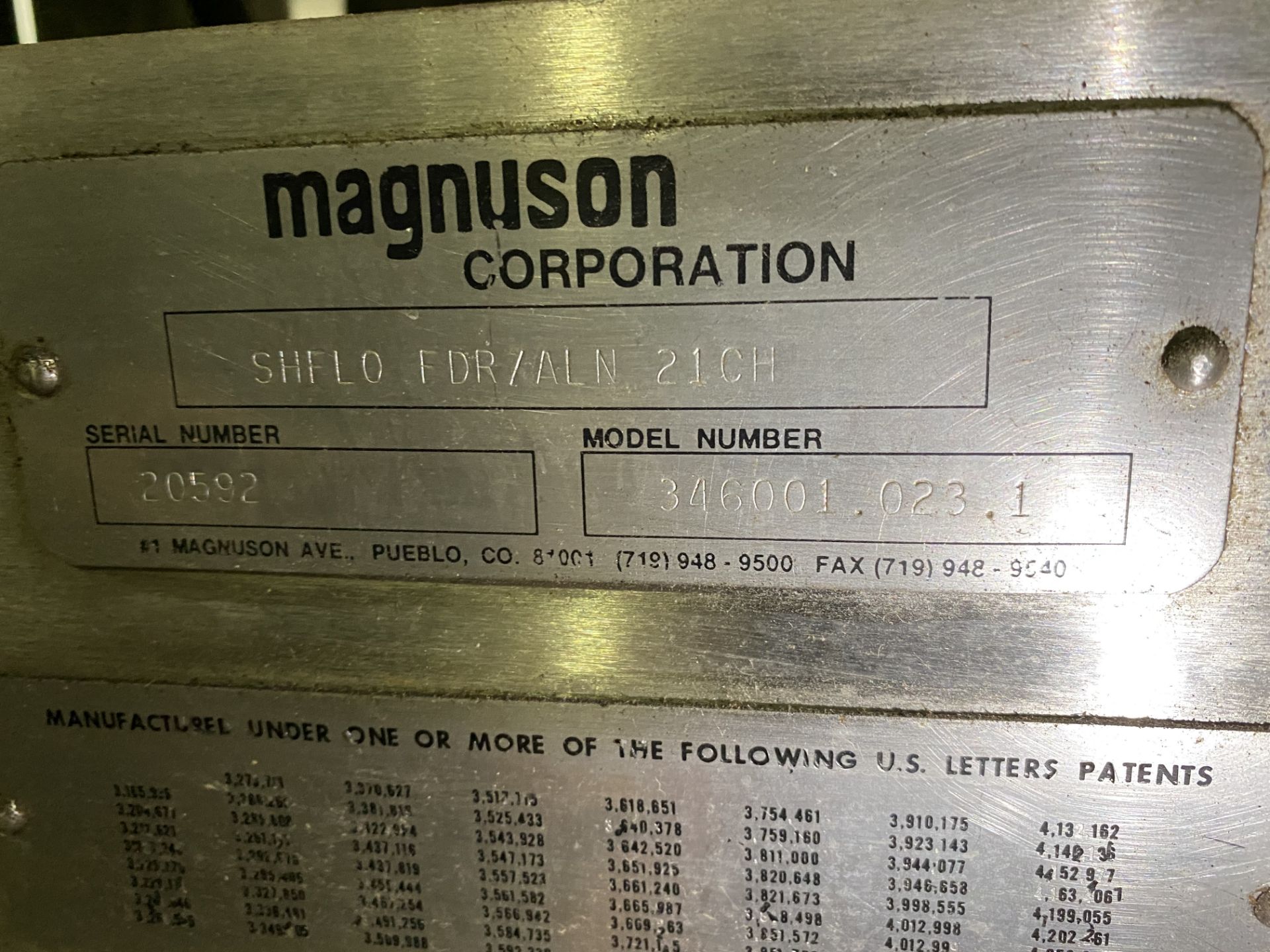 Moline/Magnuson SHFID FDR/AGN21CH, 32" Wide Belt, Model # 346001.023.1, Serial #20592 Rigging/Loadi - Image 4 of 5