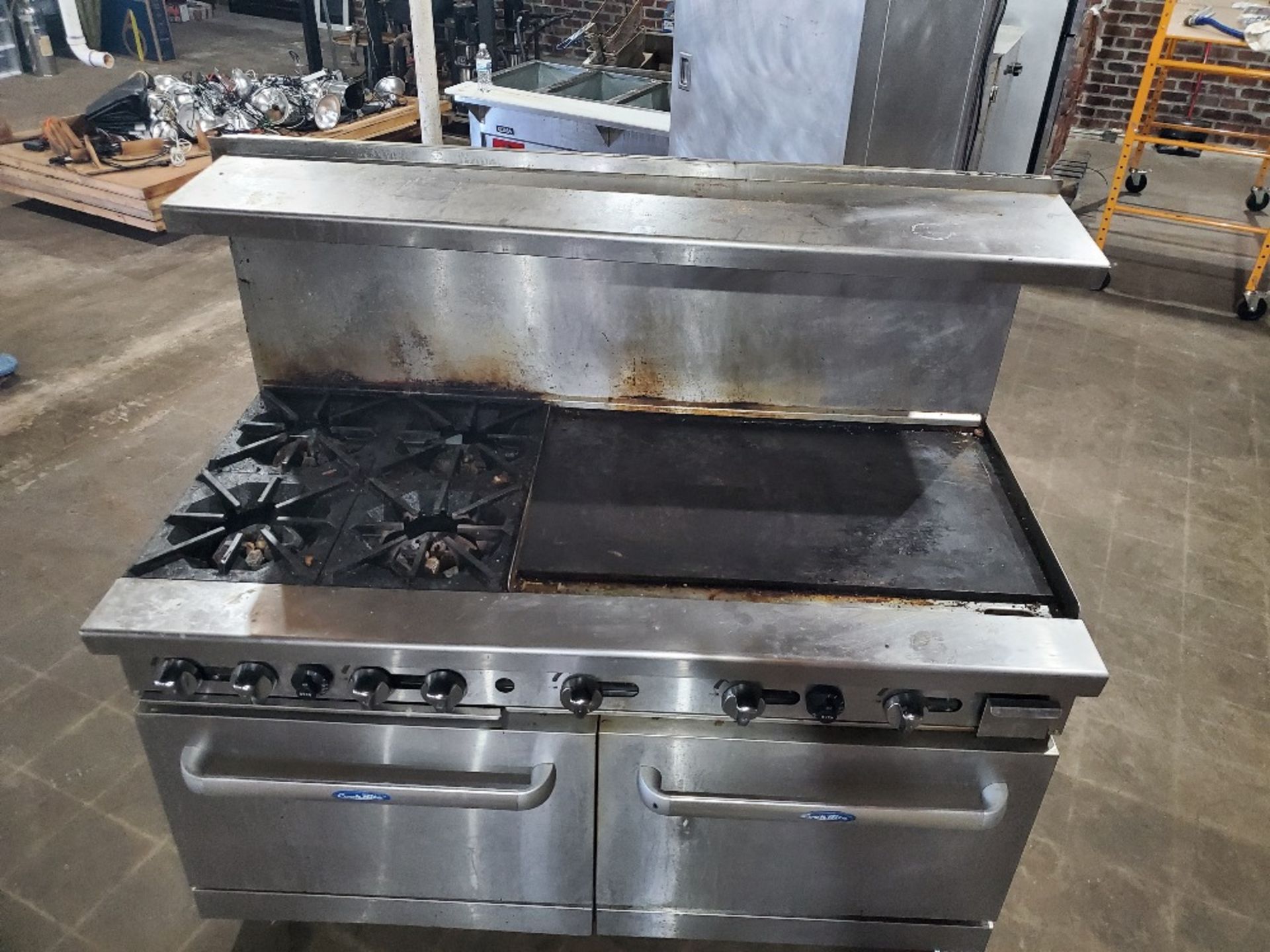 Cook rite commercial range 4 burner , flat top , double oven Natural gas Unit will be cleaned - Image 4 of 5