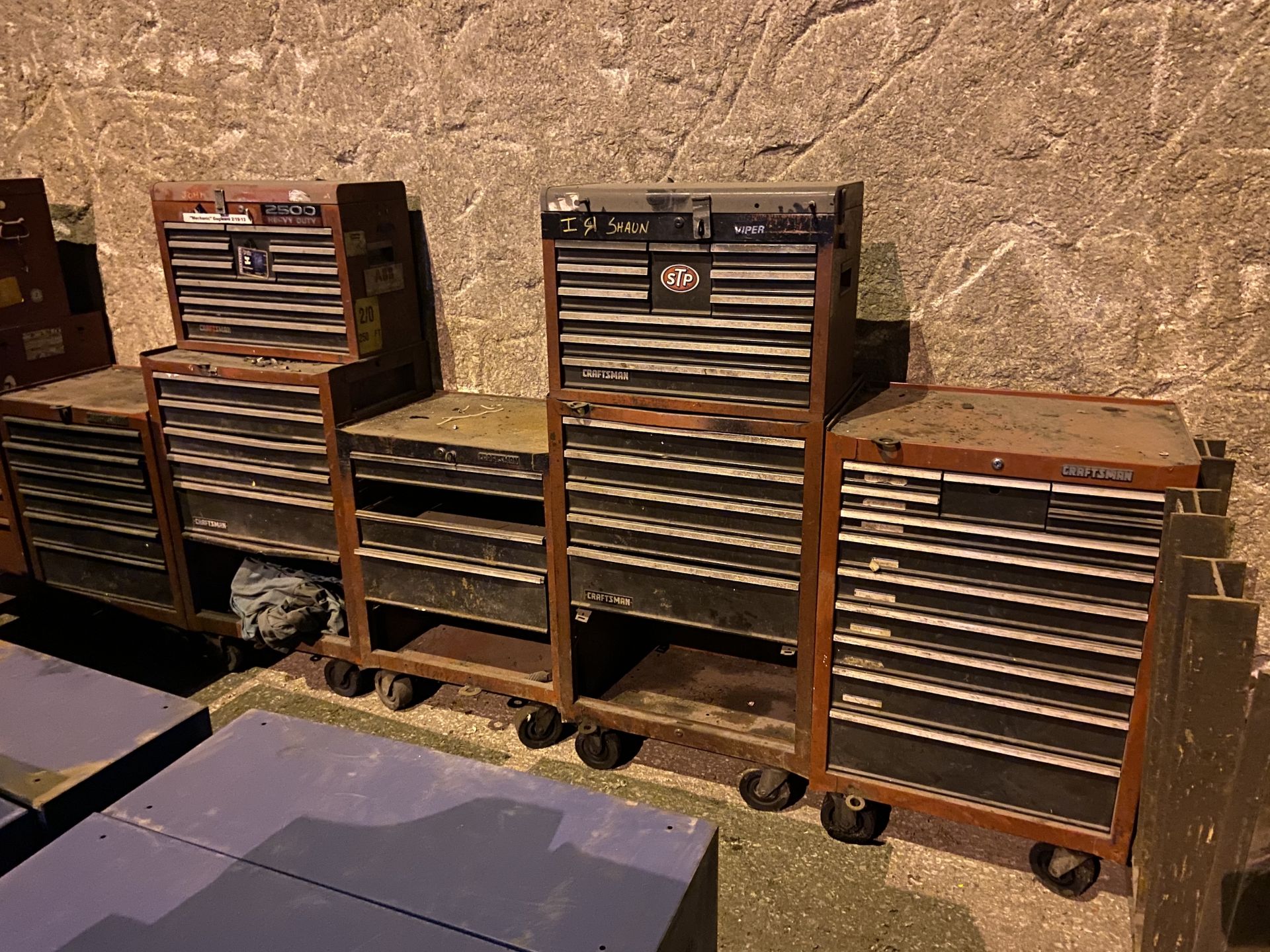 Miscellaneous Toolboxes (All Pictured), Rigging/ Removal Fee: $175
