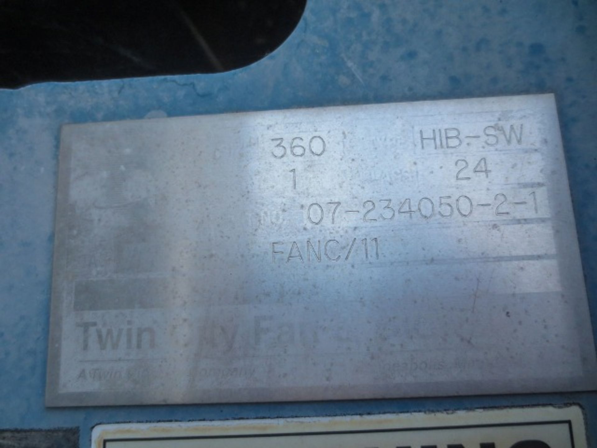 Lot Sold Conditionally. Part of Bulk Bid. Combustion fan for ring dryer by Twin City Fan & Blower. T - Image 5 of 5