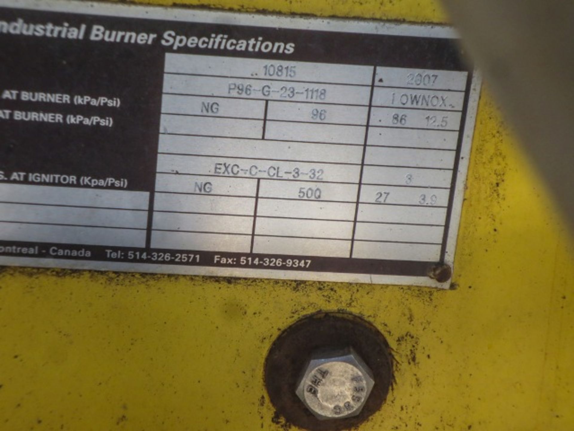 Lot Sold Conditionally. Part of Bulk Bid. National Combustion Equipment (Nat-Com) Lo-NOx burner. Nat - Image 5 of 8