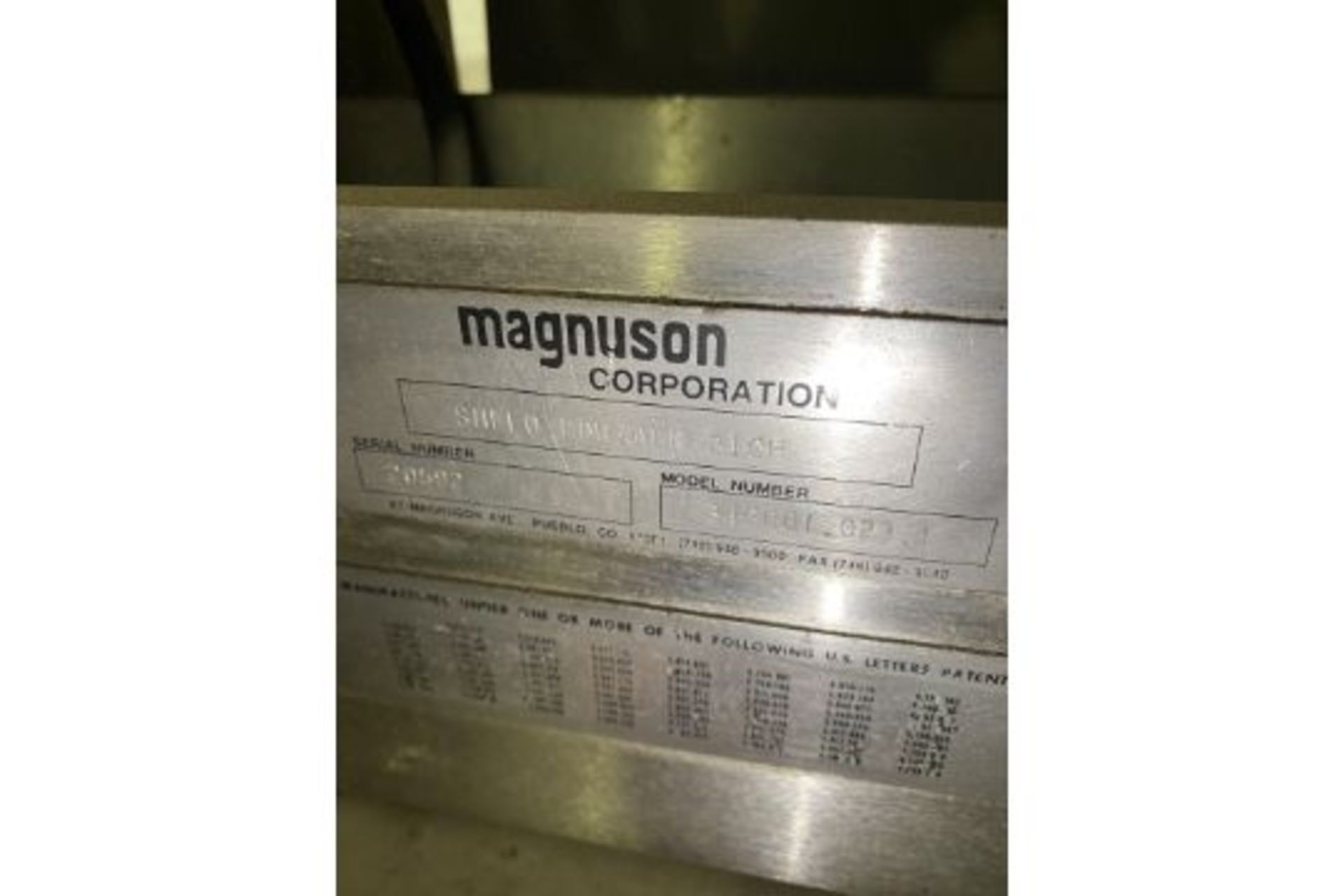 Moline/Magnuson SHFID FDR/AGN21CH, 32" Wide Belt, Model # 346001.023.1, Serial #20592, Rigging/ - Image 6 of 6