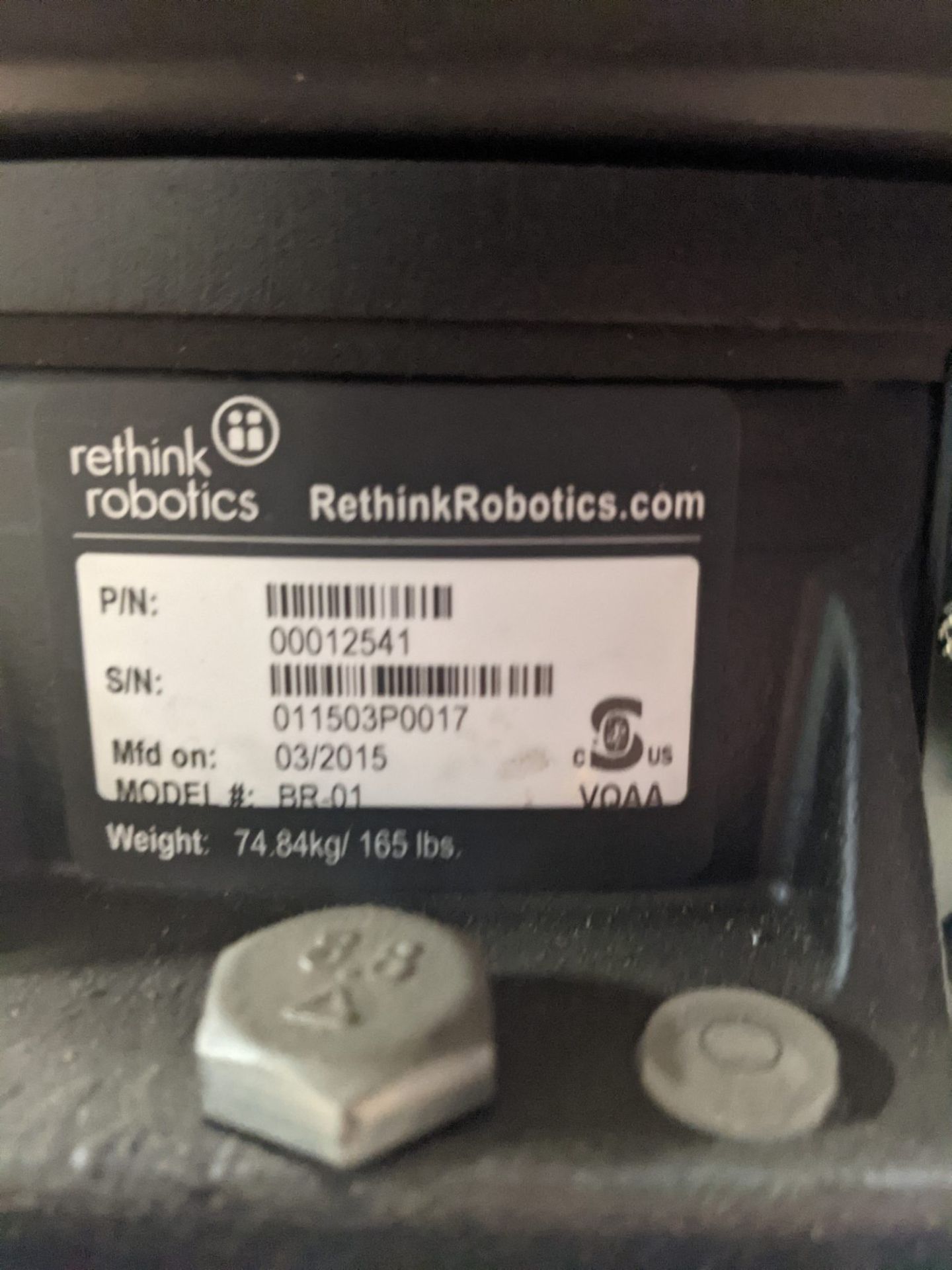 Rethink Robotstics Baxter, Model #0012541, S/N #001503P0017, DOM = 2015 - Image 4 of 5