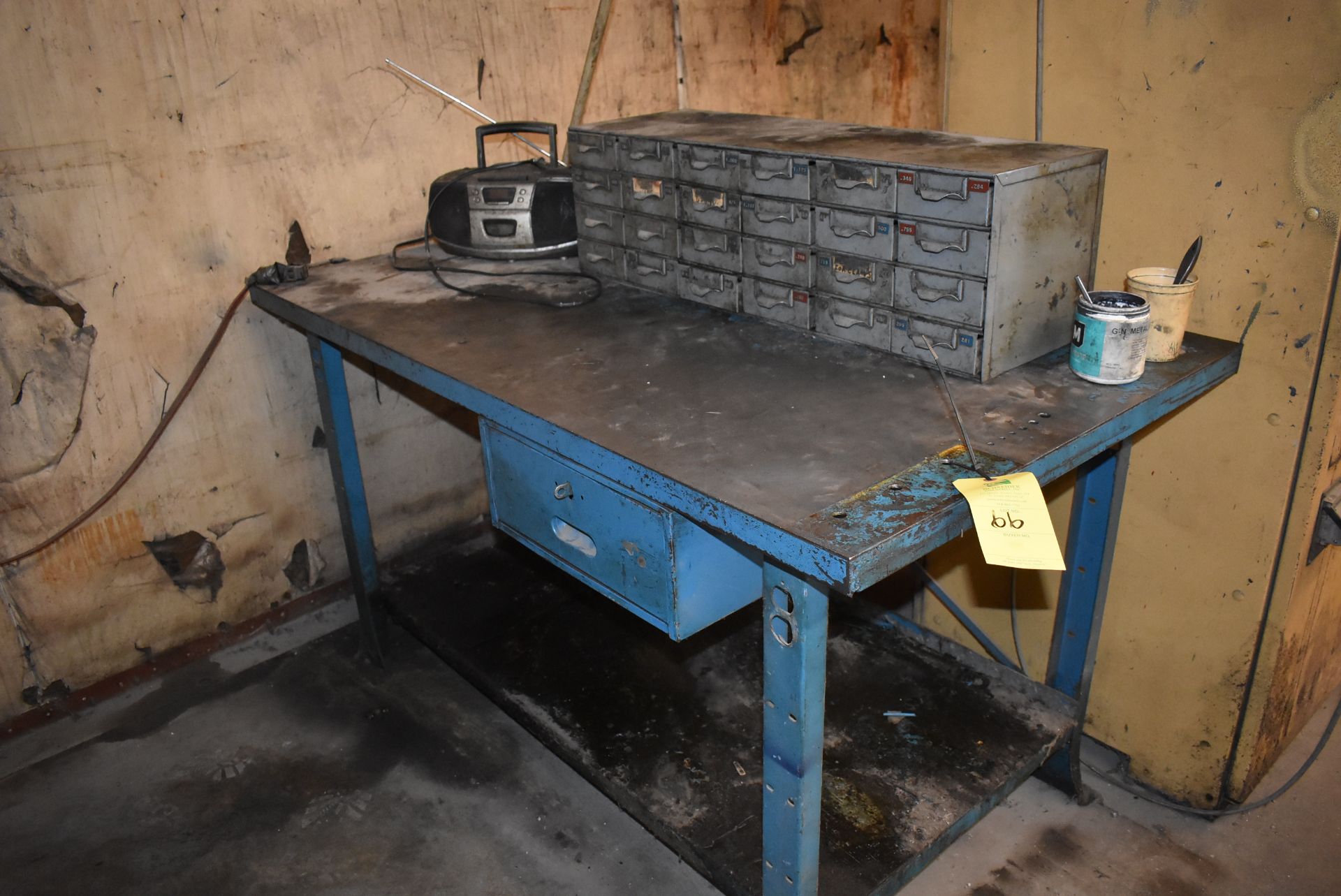 Work Station, 60" x 34" Steel Table w/Drawer