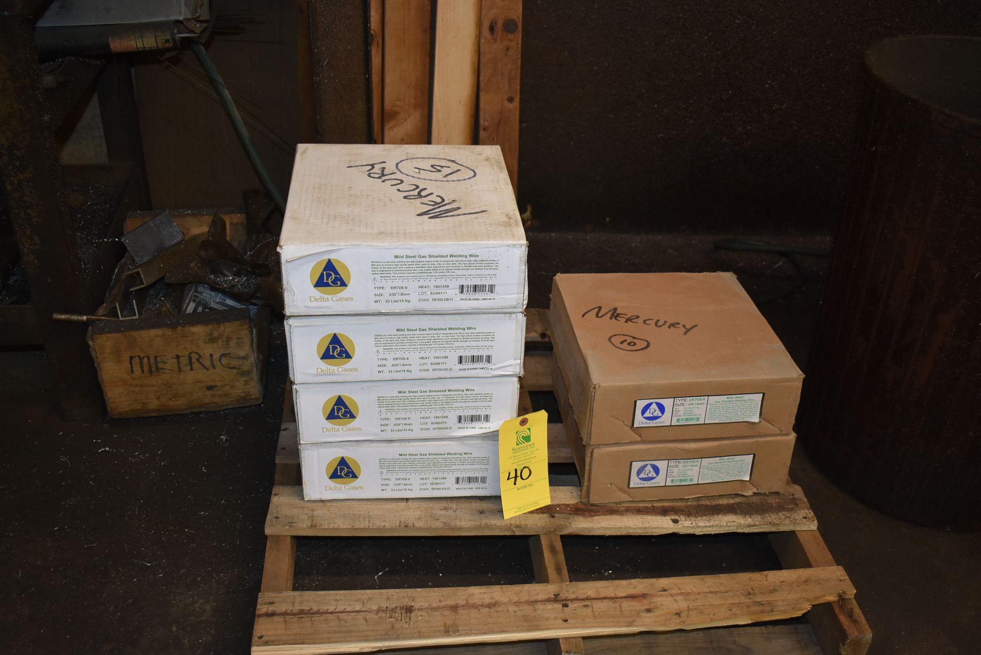 Welding Wire - (4) Boxes Gases Type ER70S-6 Welding Wire, (2) Delta Gases Type ER70S-6 Welding Wire