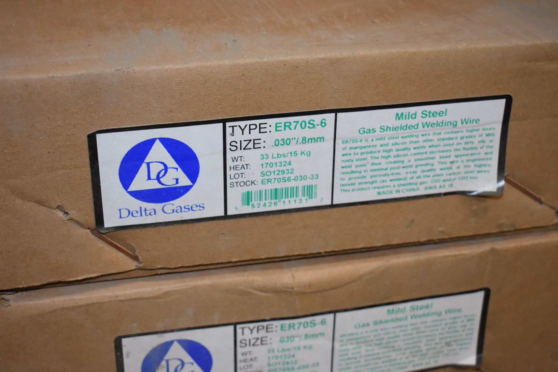 Welding Wire - (4) Boxes Gases Type ER70S-6 Welding Wire, (2) Delta Gases Type ER70S-6 Welding Wire - Image 3 of 3