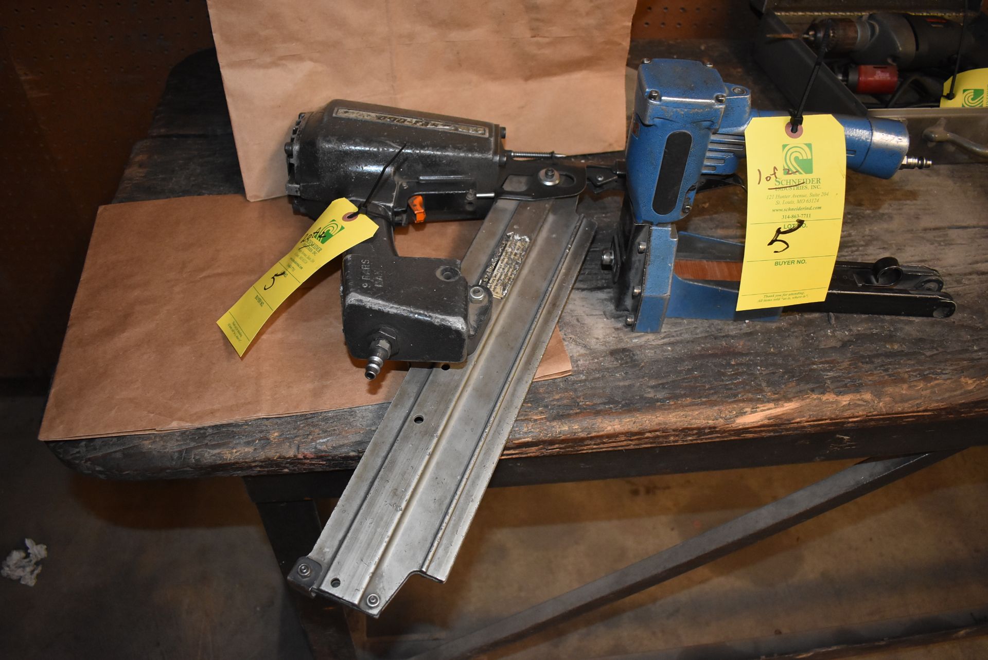 (1) Duo Fast Pneumatic Nail Gun, (1) Pneumatic Staple Gun