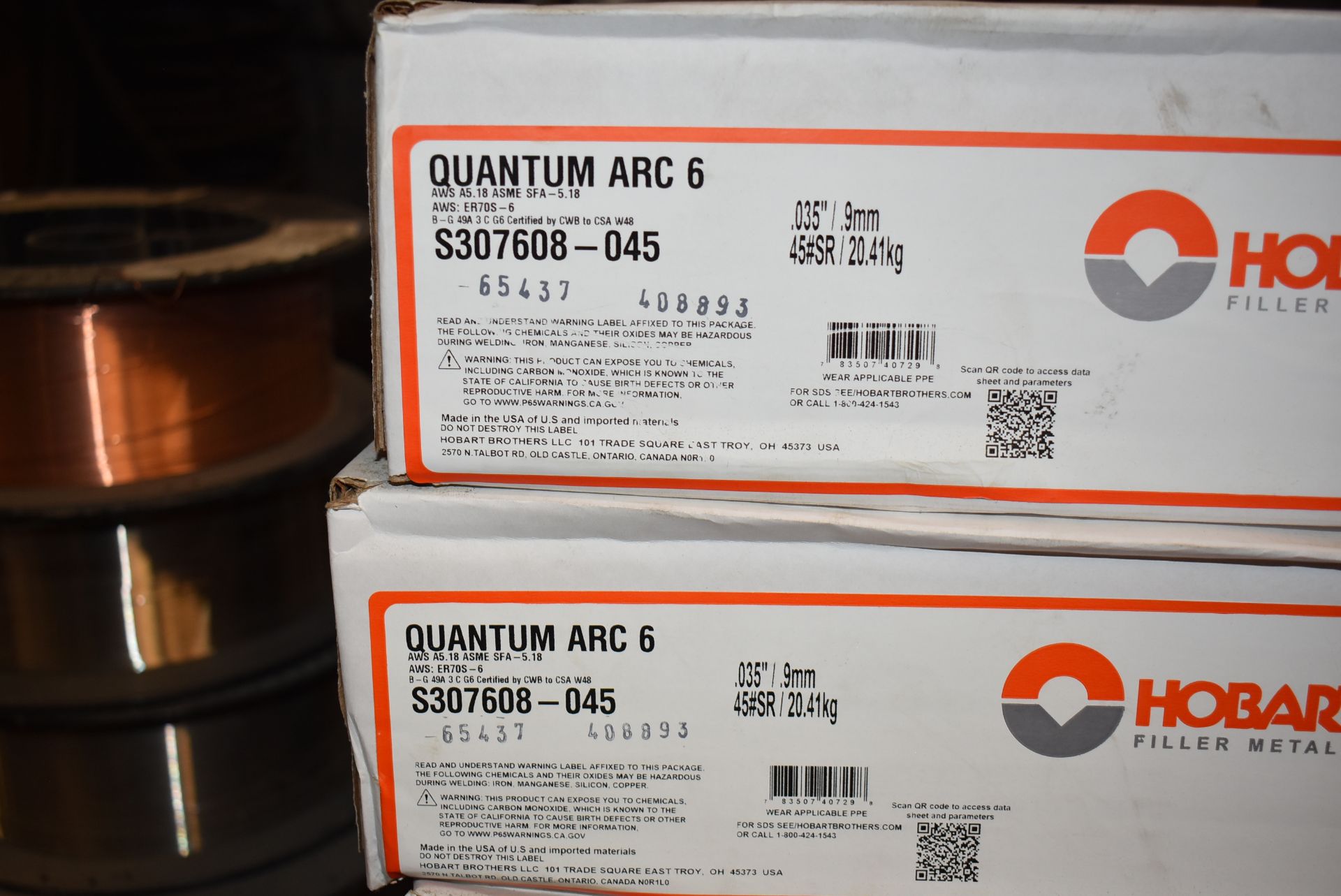 Welding Wire - (5) Boxes Hobart Quantum Arc 6, (6) Part Spools Welding Wire, (2) Boxes Delta - Image 2 of 3