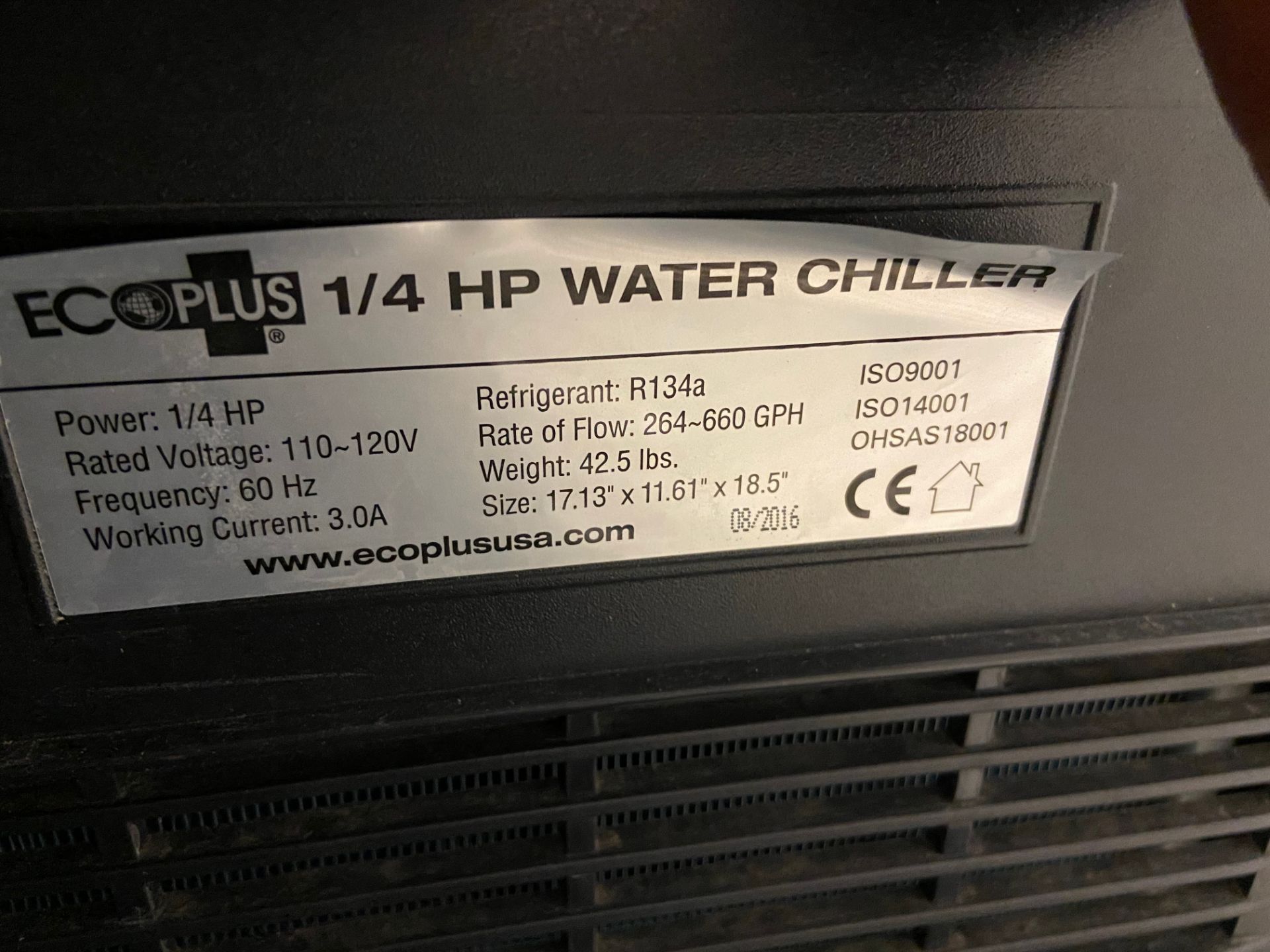 ECO Plus 1/4 HP Water Chiller with Reservoir, 110-120V, 60Hz - Image 3 of 5