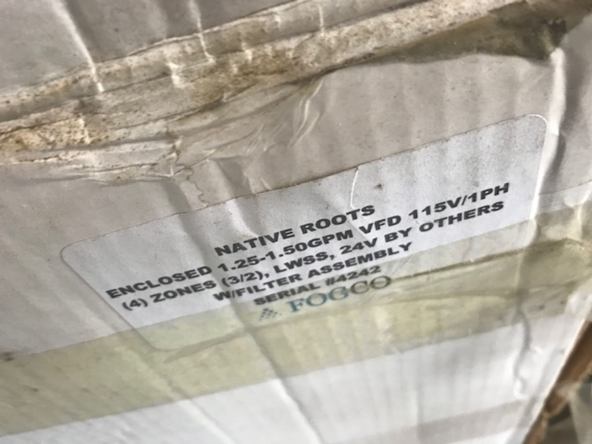 Fogco - Enclosed 1.25-1.50GPM VFD 115V/1PH (4) Zones (3/2) LWSS - 24v by others w. Filter Assembly - Image 2 of 2